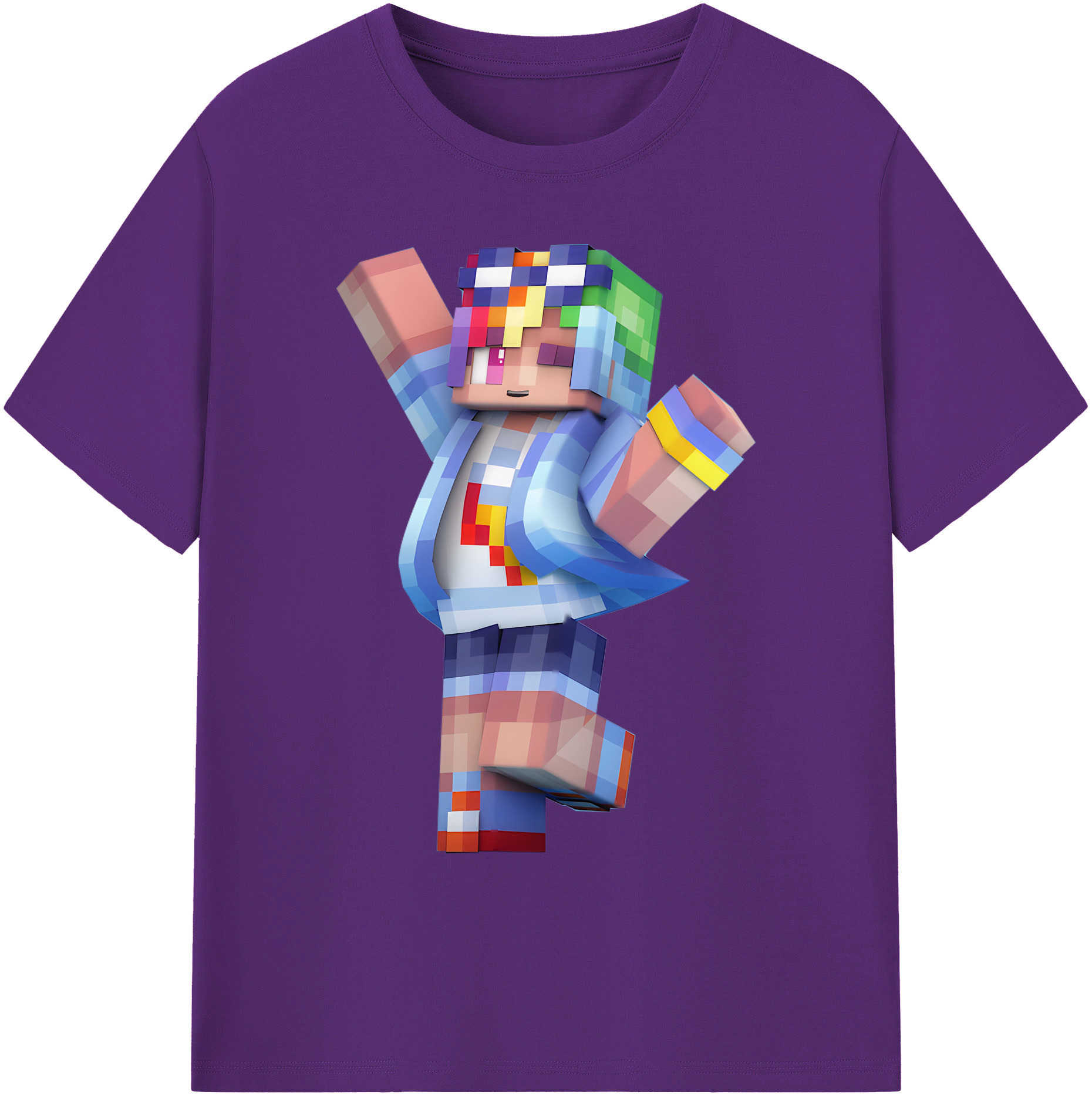（画像用） マインクラフト ブロックの世界 Minecraft MC Block world 綿100％ メンズ半袖Tシャツ｜肌触りやわらか＆通気性
