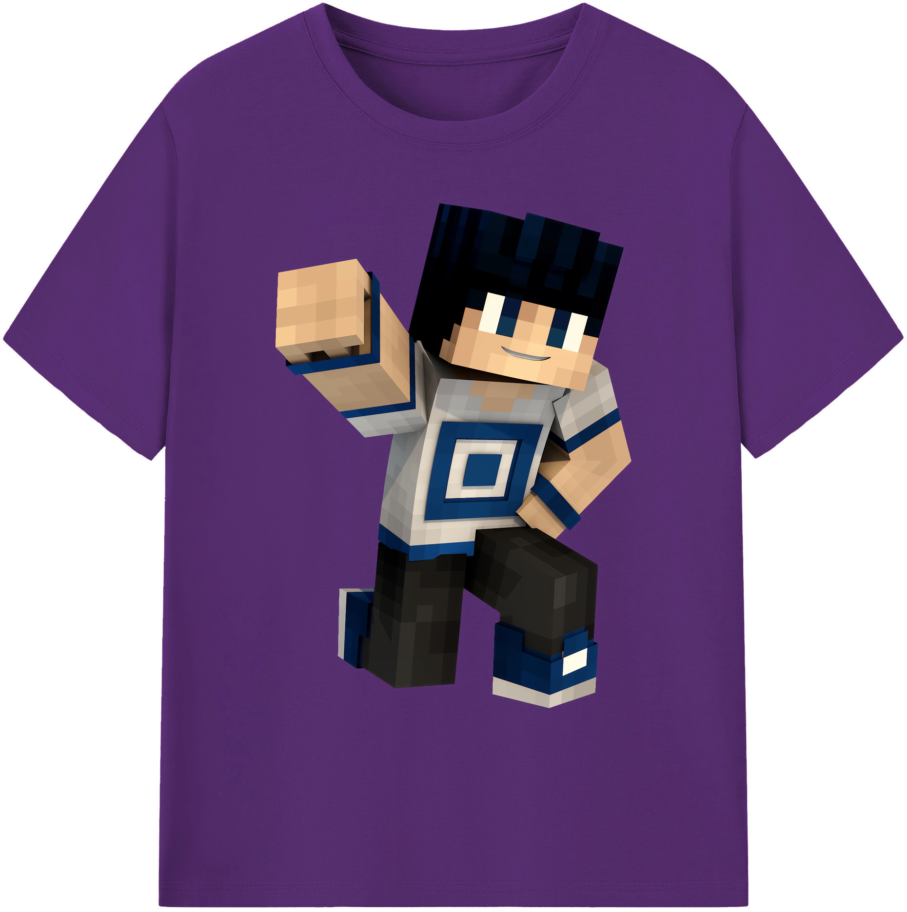 （画像用） マインクラフト ブロックの世界 Minecraft MC Block world 綿100％ メンズ半袖Tシャツ｜肌触りやわらか＆通気性