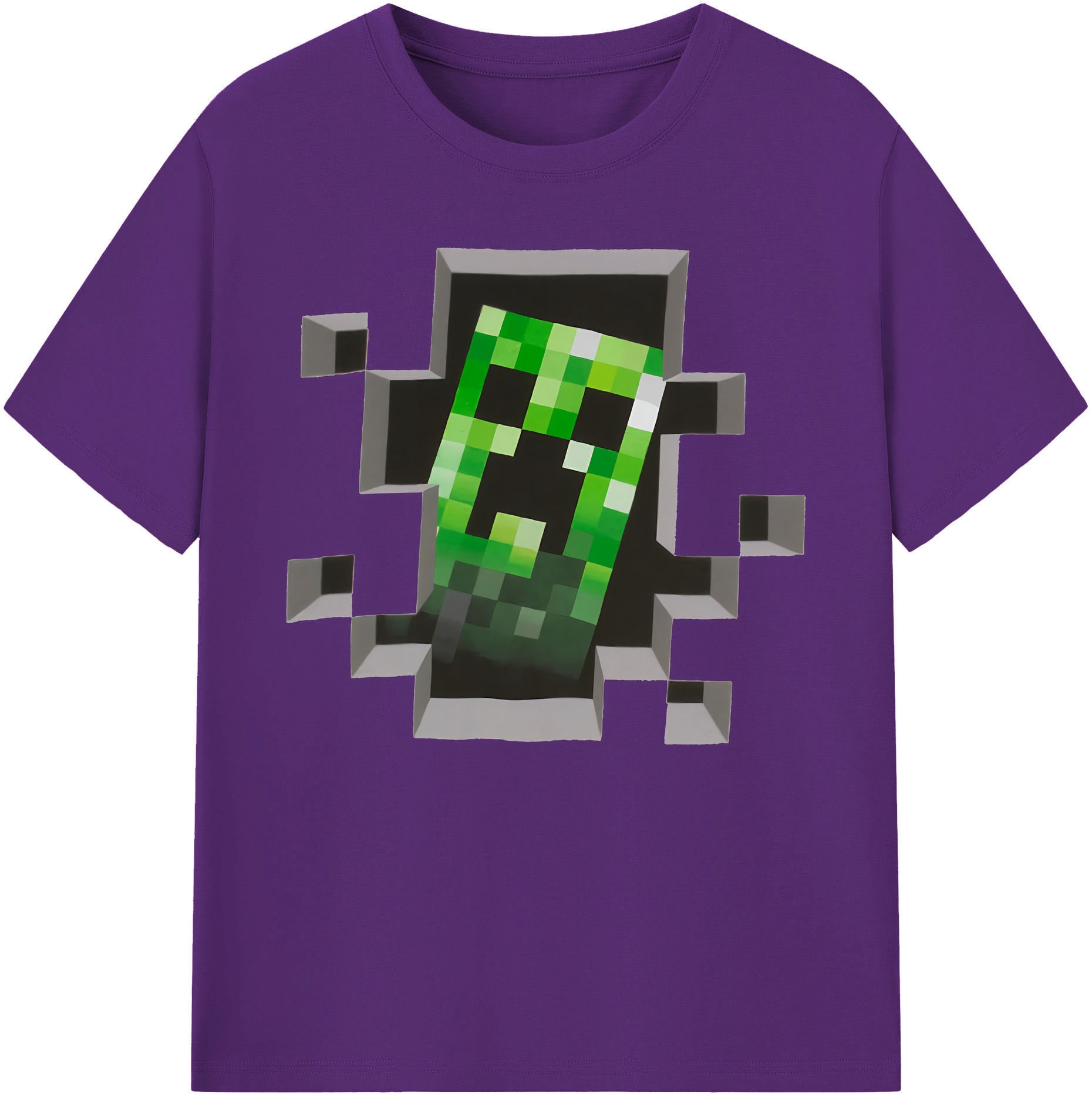 （画像用） マインクラフト ブロックの世界 Minecraft MC Block world 綿100％ メンズ半袖Tシャツ｜肌触りやわらか＆通気性