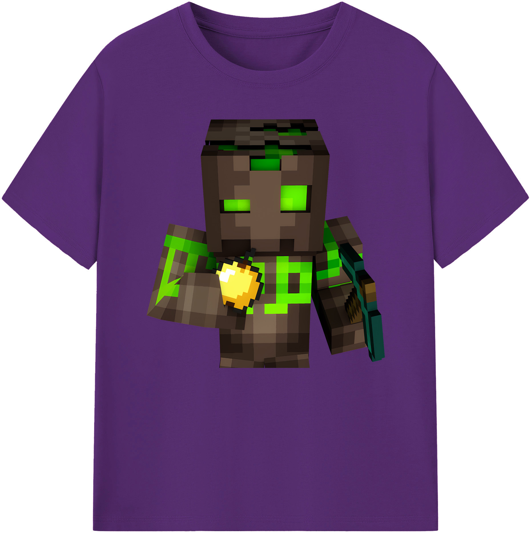 （画像用） マインクラフト ブロックの世界 Minecraft MC Block world 綿100％ メンズ半袖Tシャツ｜肌触りやわらか＆通気性
