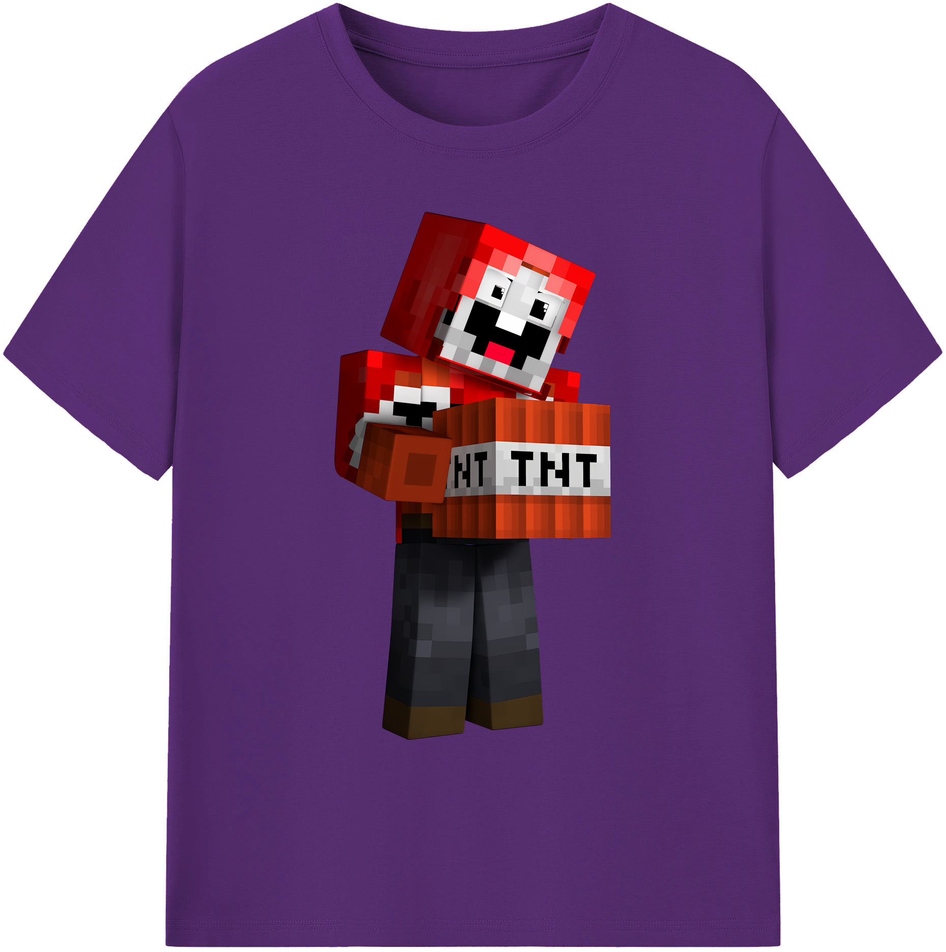（画像用） マインクラフト ブロックの世界 Minecraft MC Block world 綿100％ メンズ半袖Tシャツ｜肌触りやわらか＆通気性