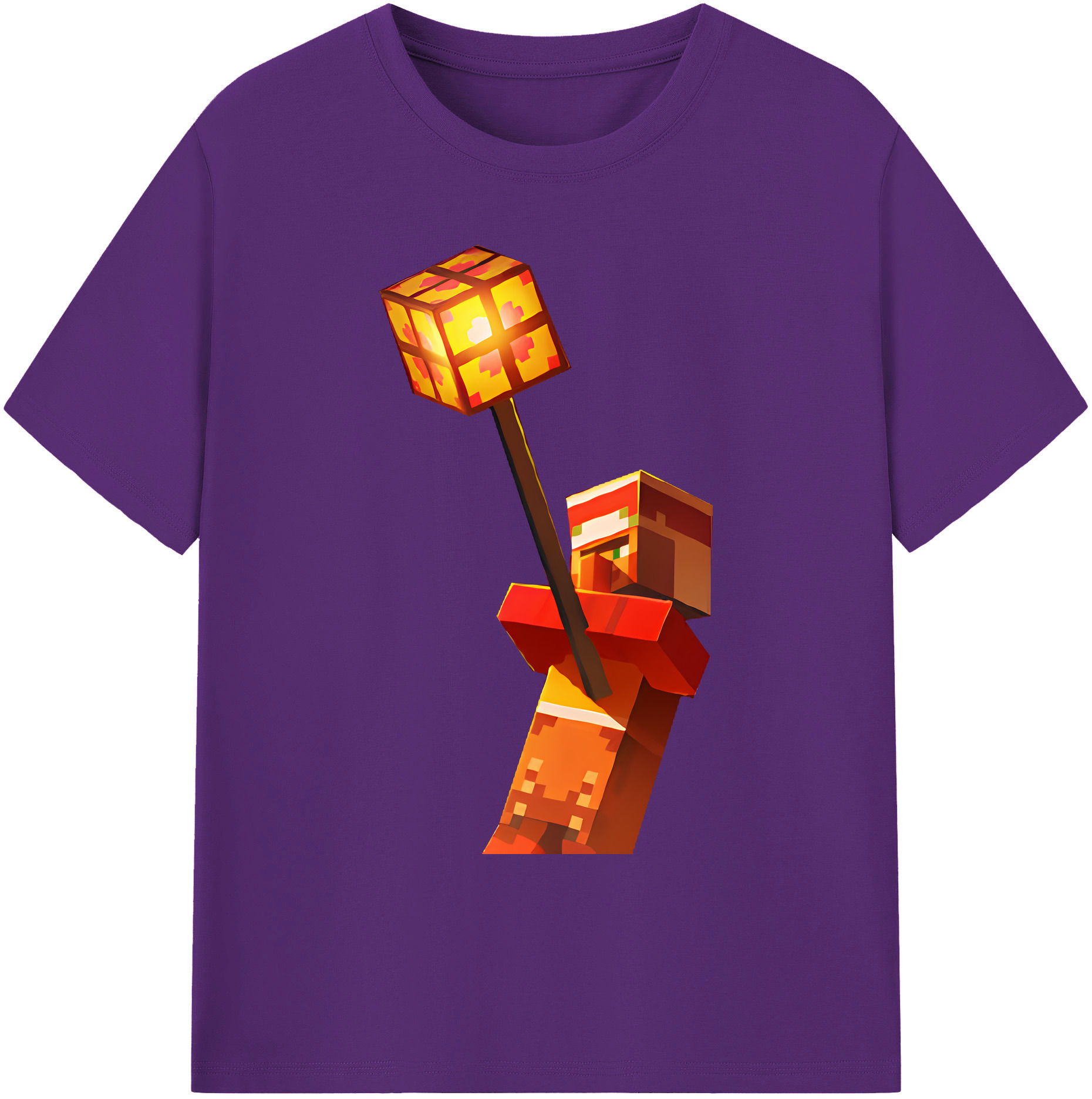 （画像用） マインクラフト ブロックの世界 Minecraft MC Block world 綿100％ メンズ半袖Tシャツ｜肌触りやわらか＆通気性
