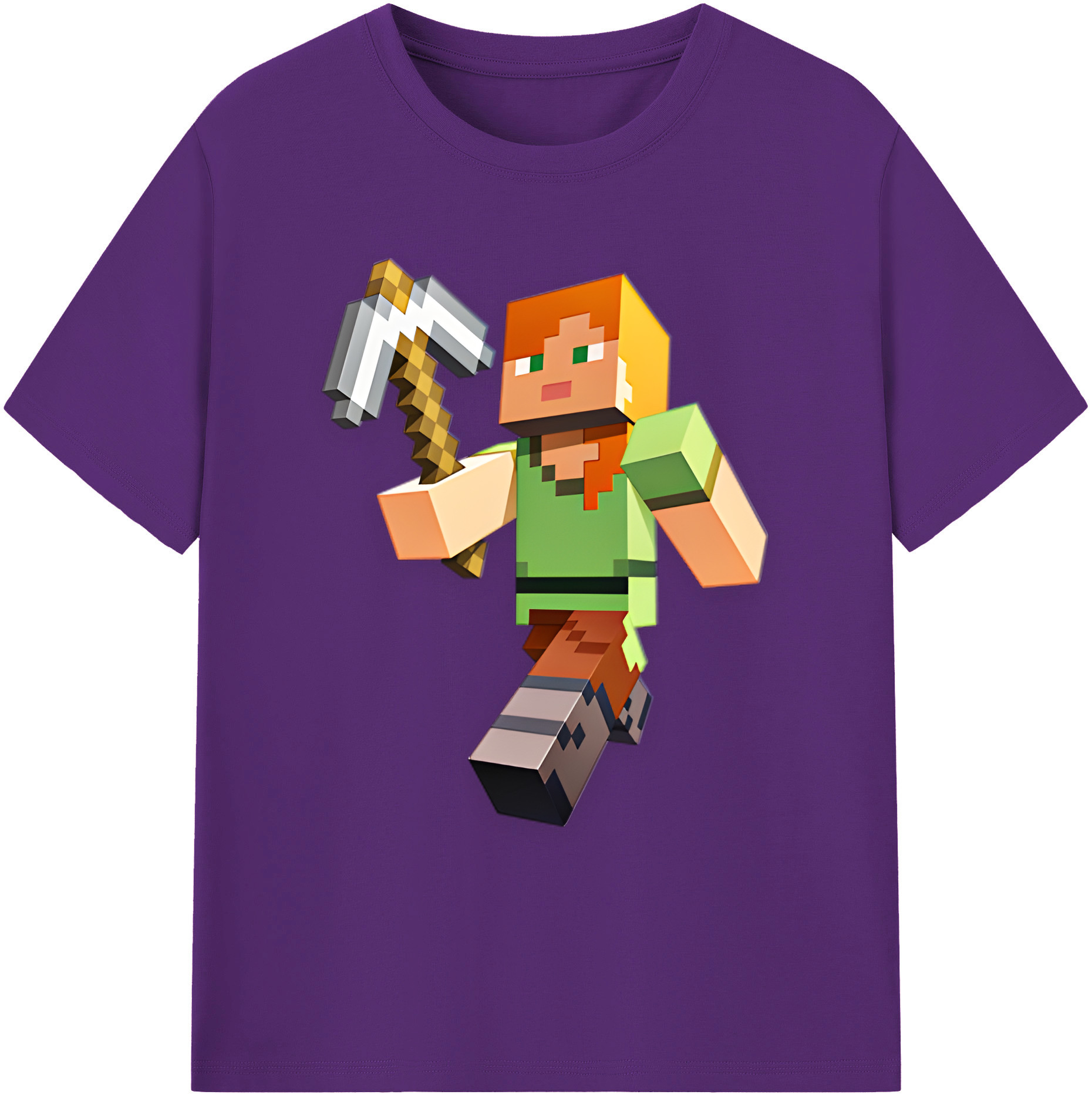 （画像用） マインクラフト ブロックの世界 Minecraft MC Block world 綿100％ メンズ半袖Tシャツ｜肌触りやわらか＆通気性