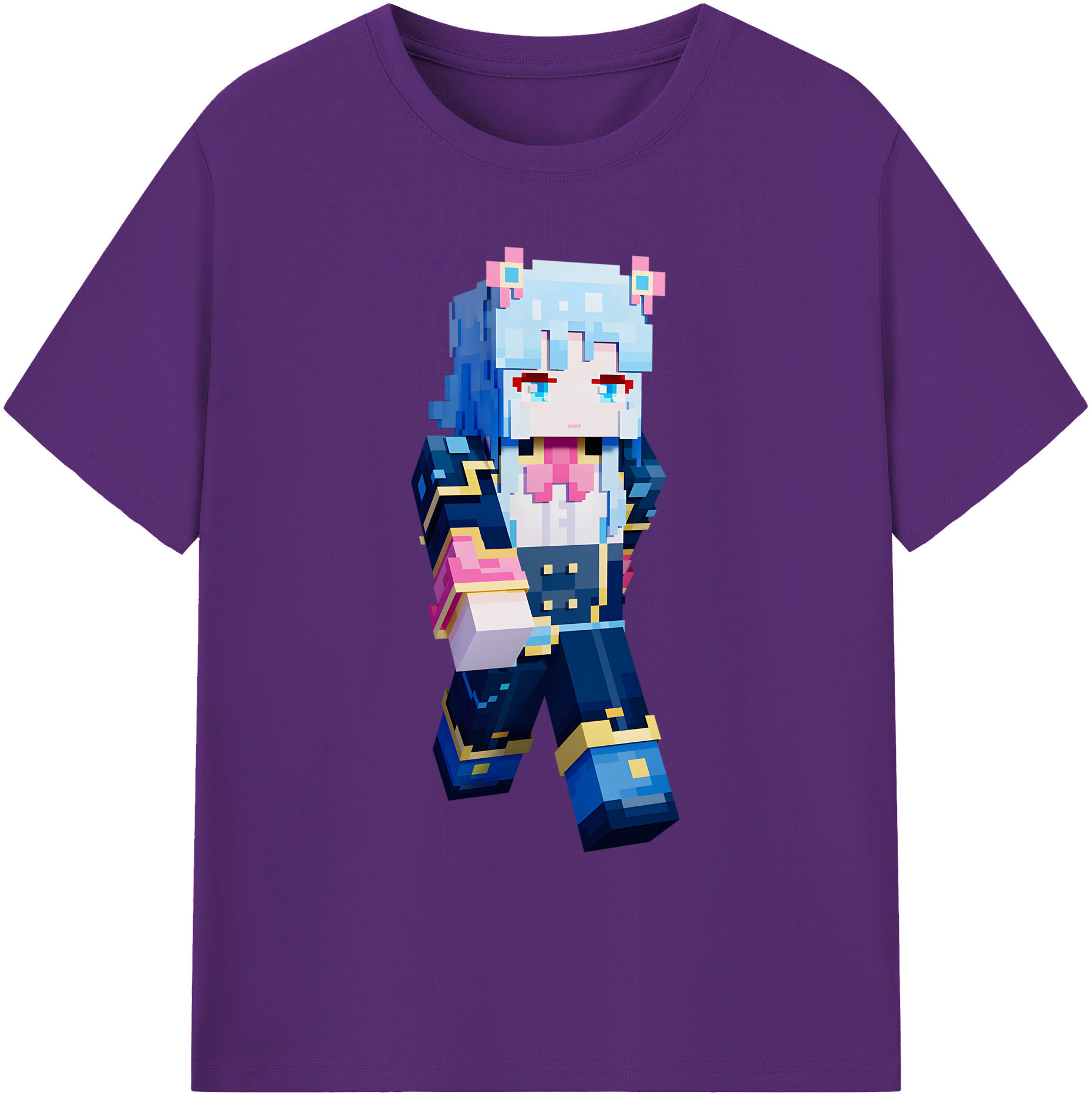 （画像用） マインクラフト ブロックの世界 Minecraft MC Block world 綿100％ メンズ半袖Tシャツ｜肌触りやわらか＆通気性