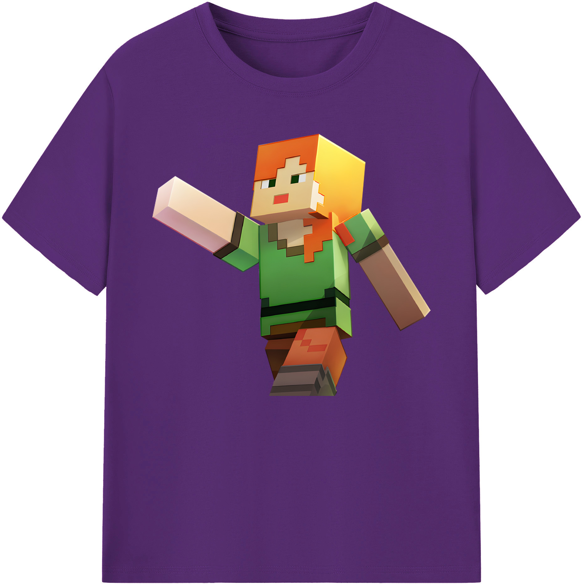 （画像用） マインクラフト ブロックの世界 Minecraft MC Block world 綿100％ メンズ半袖Tシャツ｜肌触りやわらか＆通気性
