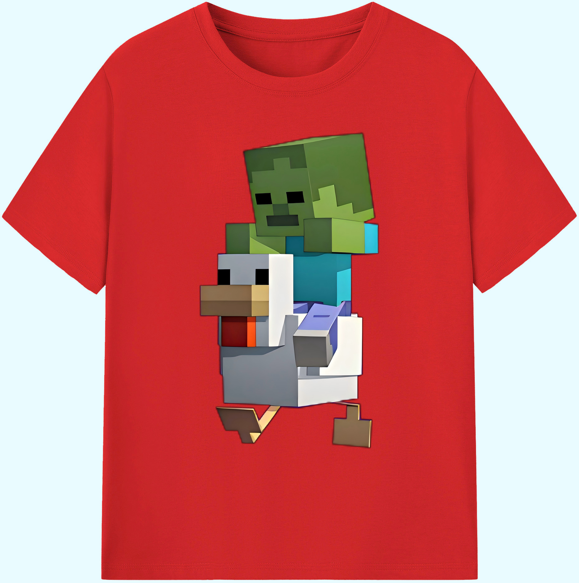 （画像用） マインクラフト ブロックの世界 Minecraft MC Block world 綿100％ メンズ半袖Tシャツ｜肌触りやわらか＆通気性
