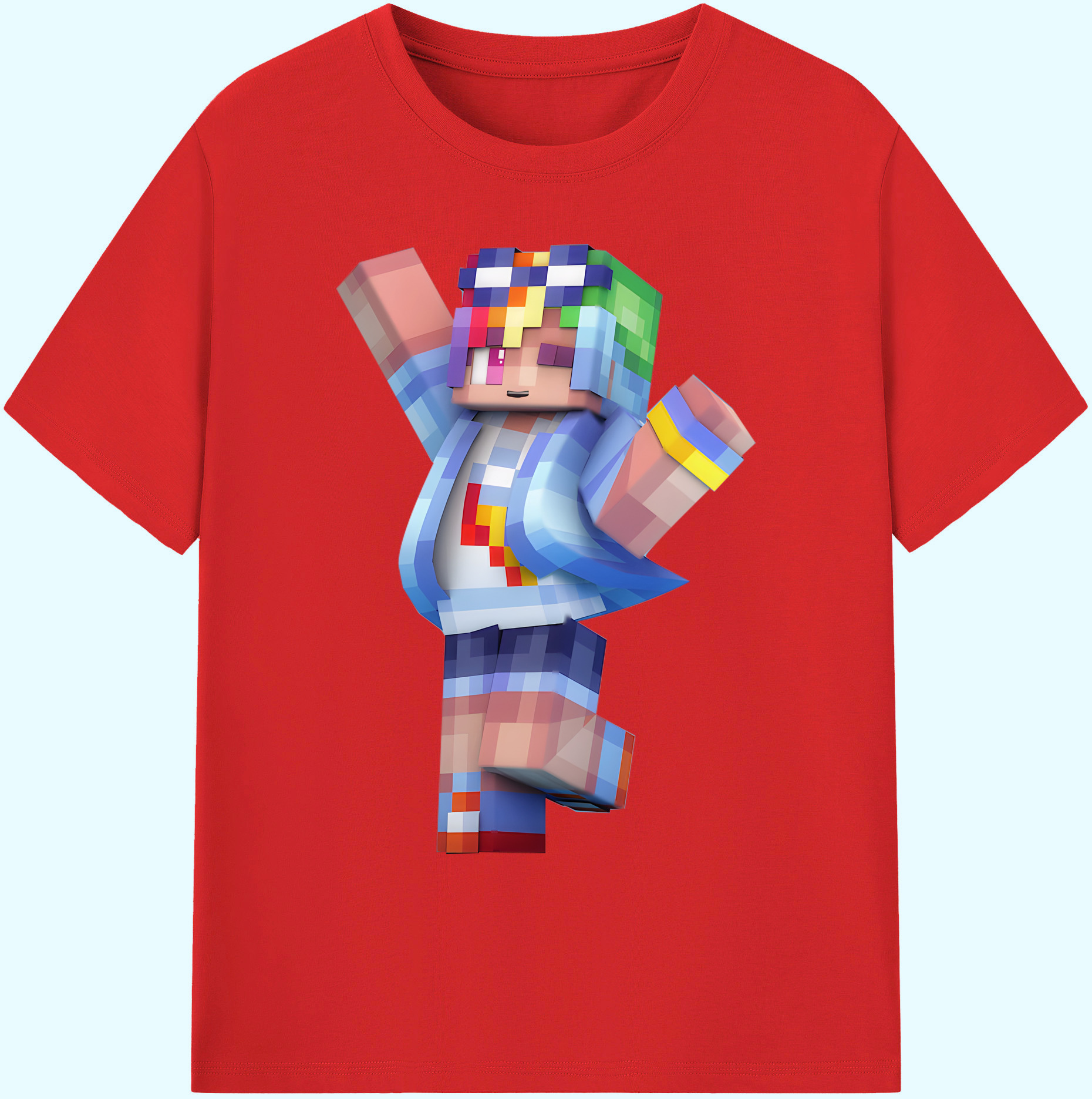 （画像用） マインクラフト ブロックの世界 Minecraft MC Block world 綿100％ メンズ半袖Tシャツ｜肌触りやわらか＆通気性