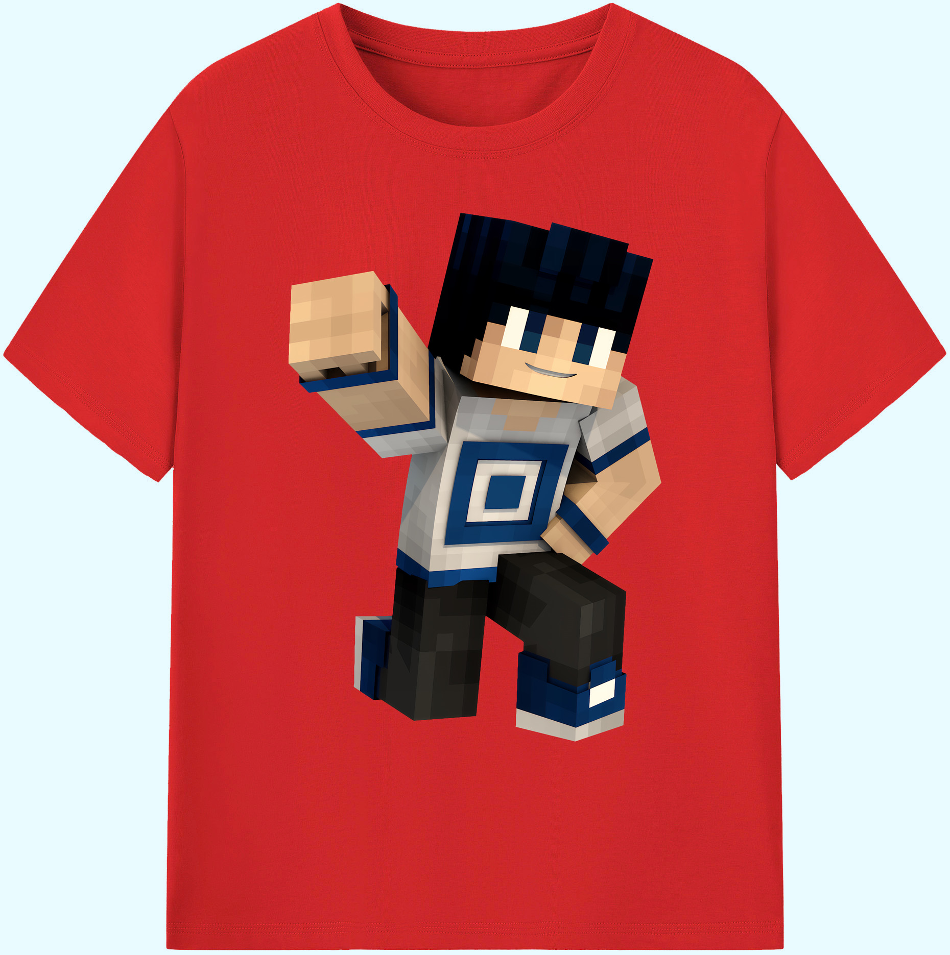 （画像用） マインクラフト ブロックの世界 Minecraft MC Block world 綿100％ メンズ半袖Tシャツ｜肌触りやわらか＆通気性