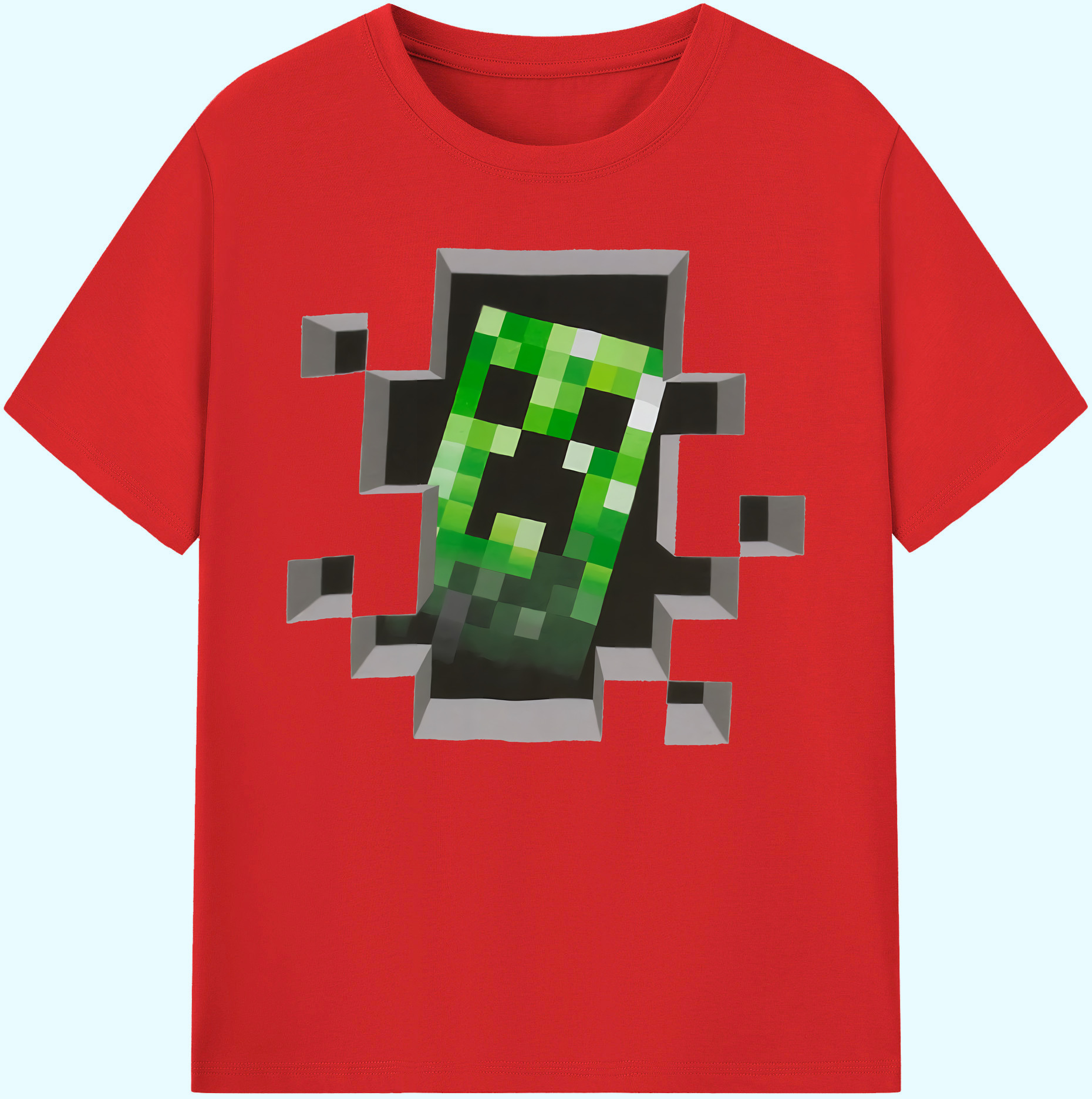 （画像用） マインクラフト ブロックの世界 Minecraft MC Block world 綿100％ メンズ半袖Tシャツ｜肌触りやわらか＆通気性
