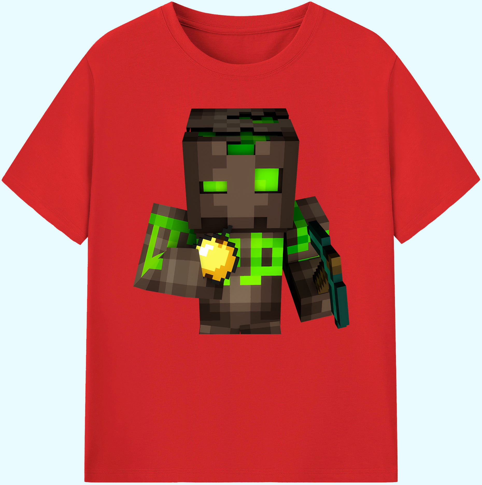 （画像用） マインクラフト ブロックの世界 Minecraft MC Block world 綿100％ メンズ半袖Tシャツ｜肌触りやわらか＆通気性