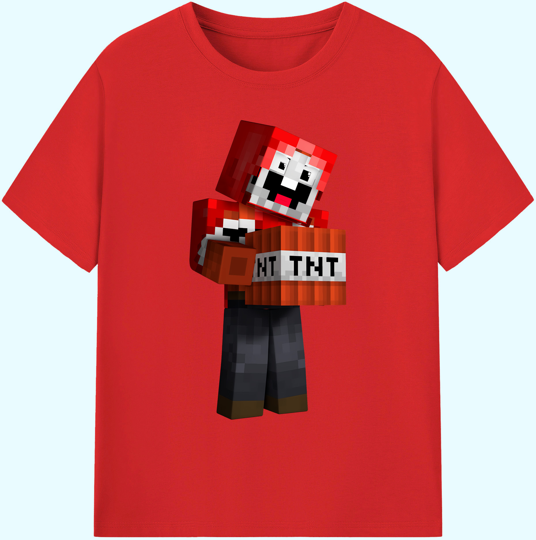 （画像用） マインクラフト ブロックの世界 Minecraft MC Block world 綿100％ メンズ半袖Tシャツ｜肌触りやわらか＆通気性