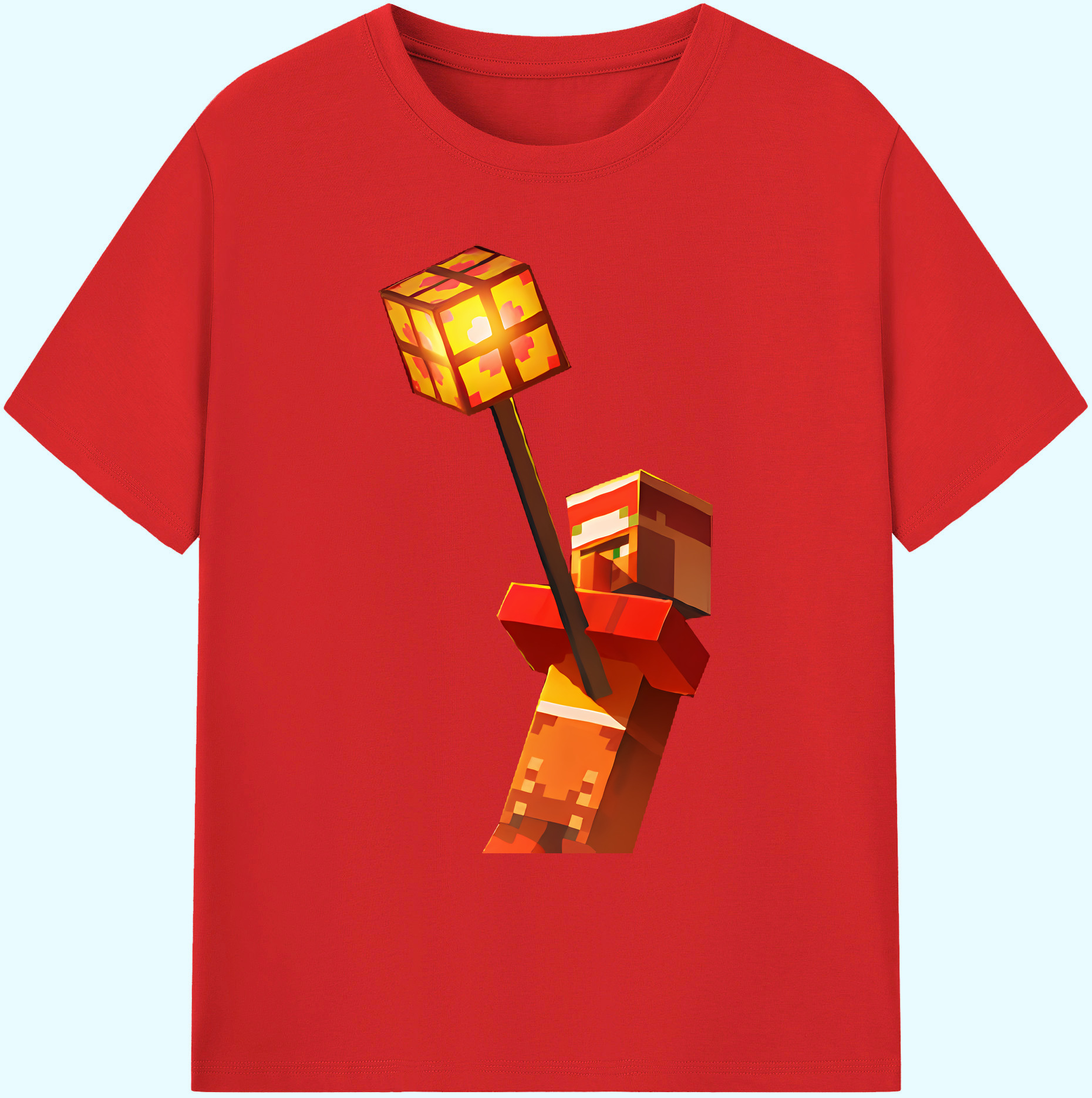 （画像用） マインクラフト ブロックの世界 Minecraft MC Block world 綿100％ メンズ半袖Tシャツ｜肌触りやわらか＆通気性
