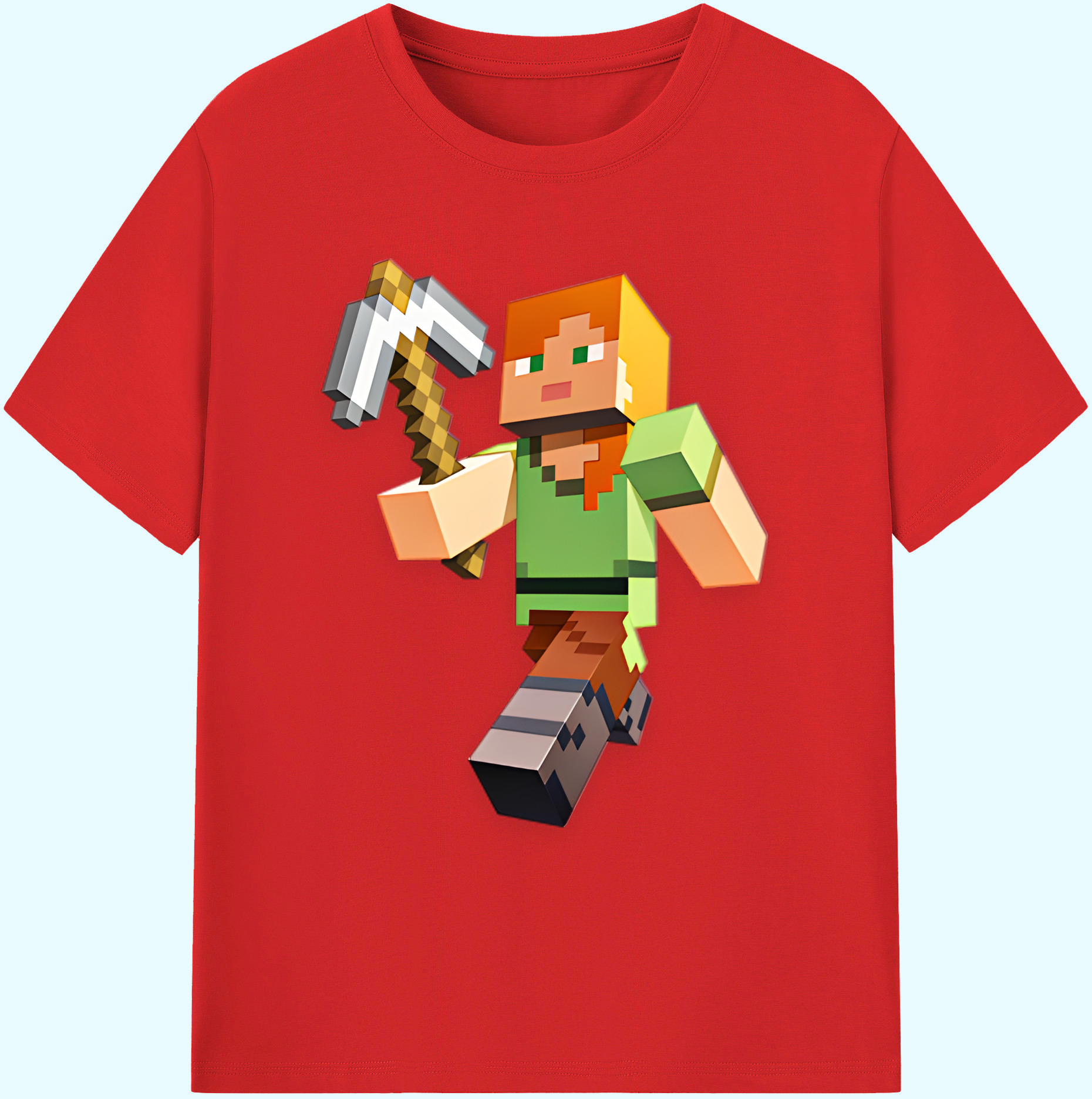 （画像用） マインクラフト ブロックの世界 Minecraft MC Block world 綿100％ メンズ半袖Tシャツ｜肌触りやわらか＆通気性
