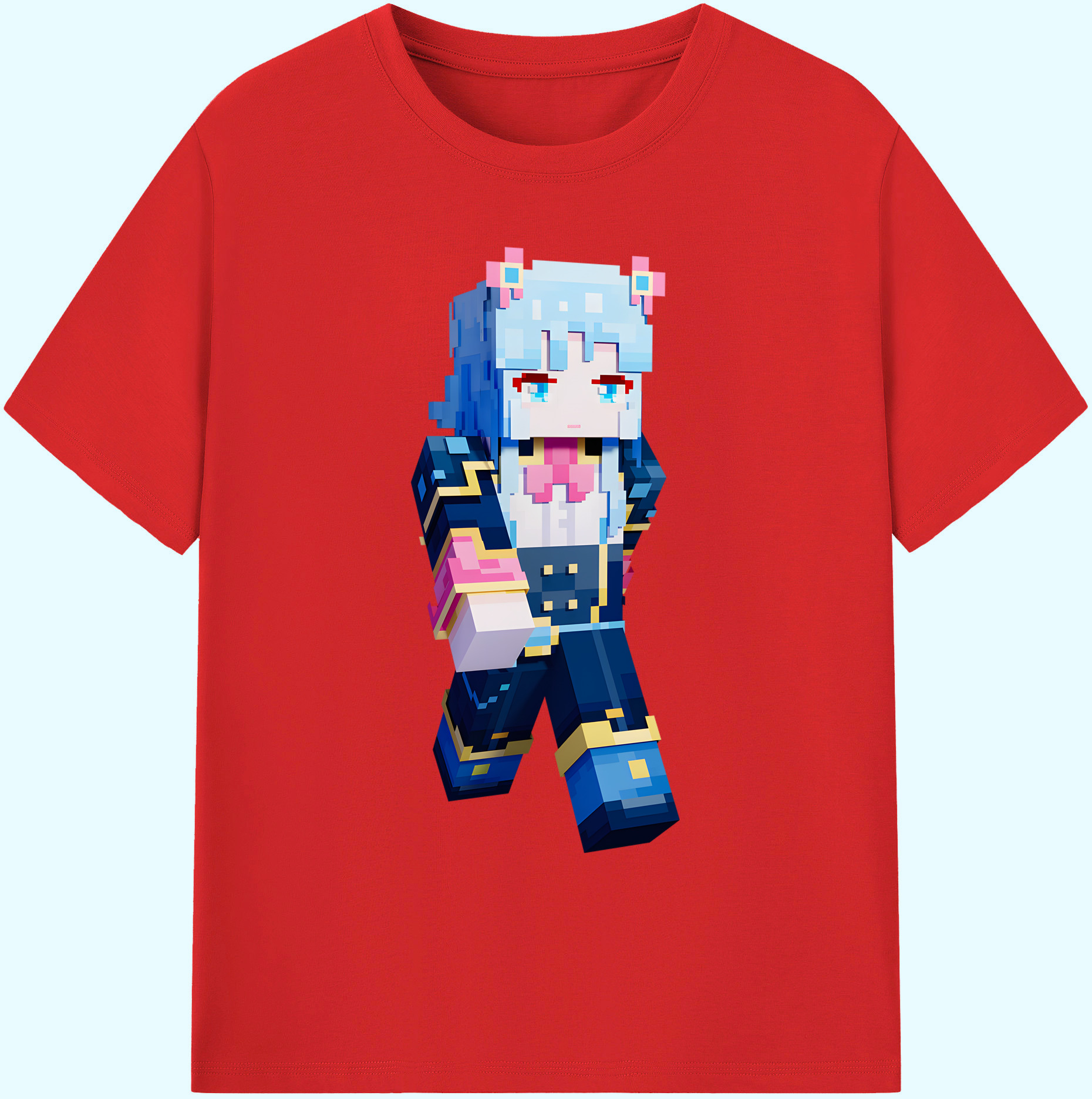 （画像用） マインクラフト ブロックの世界 Minecraft MC Block world 綿100％ メンズ半袖Tシャツ｜肌触りやわらか＆通気性