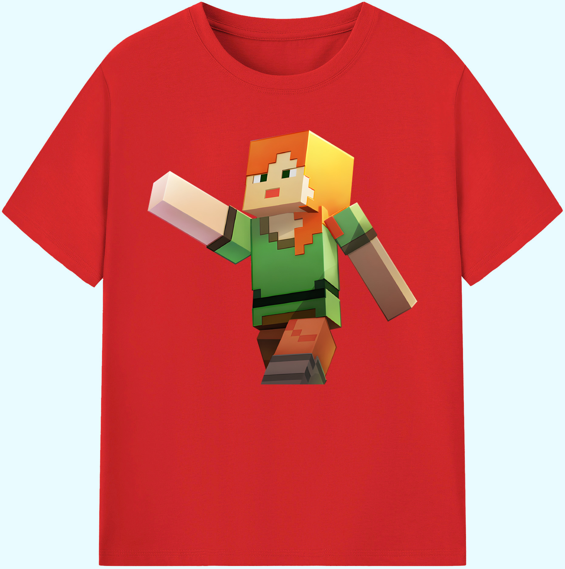 （画像用） マインクラフト ブロックの世界 Minecraft MC Block world 綿100％ メンズ半袖Tシャツ｜肌触りやわらか＆通気性