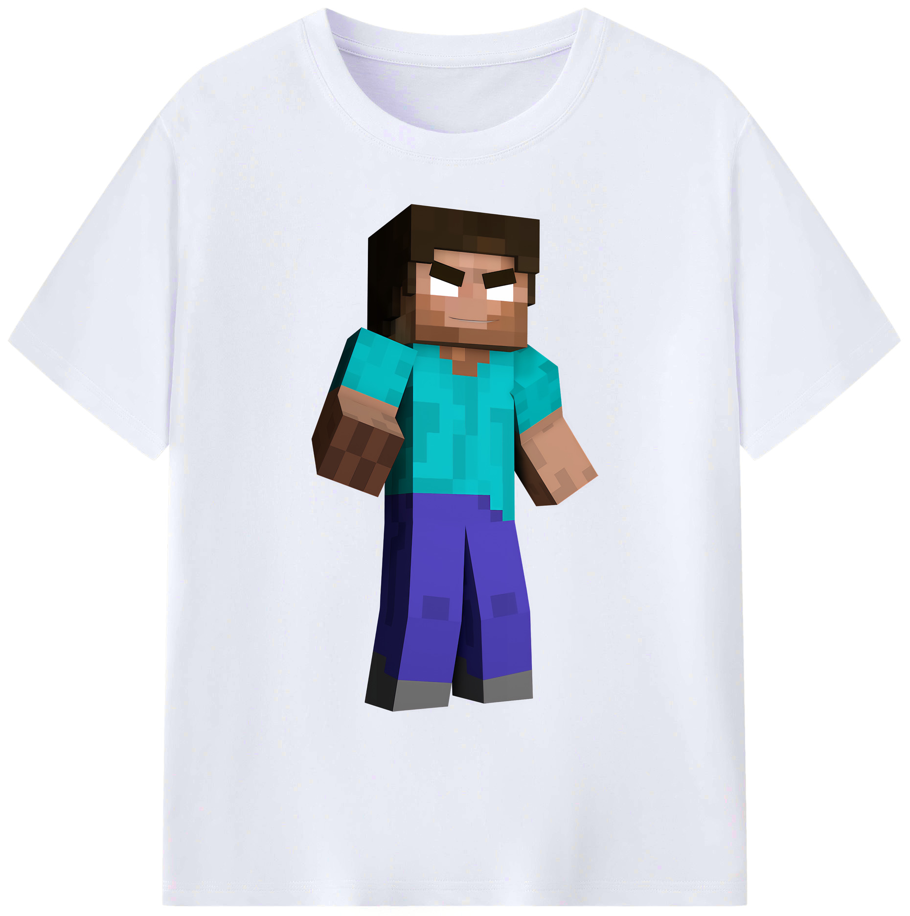（画像用） マインクラフト ブロックの世界 Minecraft MC Block world 綿100％ メンズ半袖Tシャツ｜肌触りやわらか＆通気性