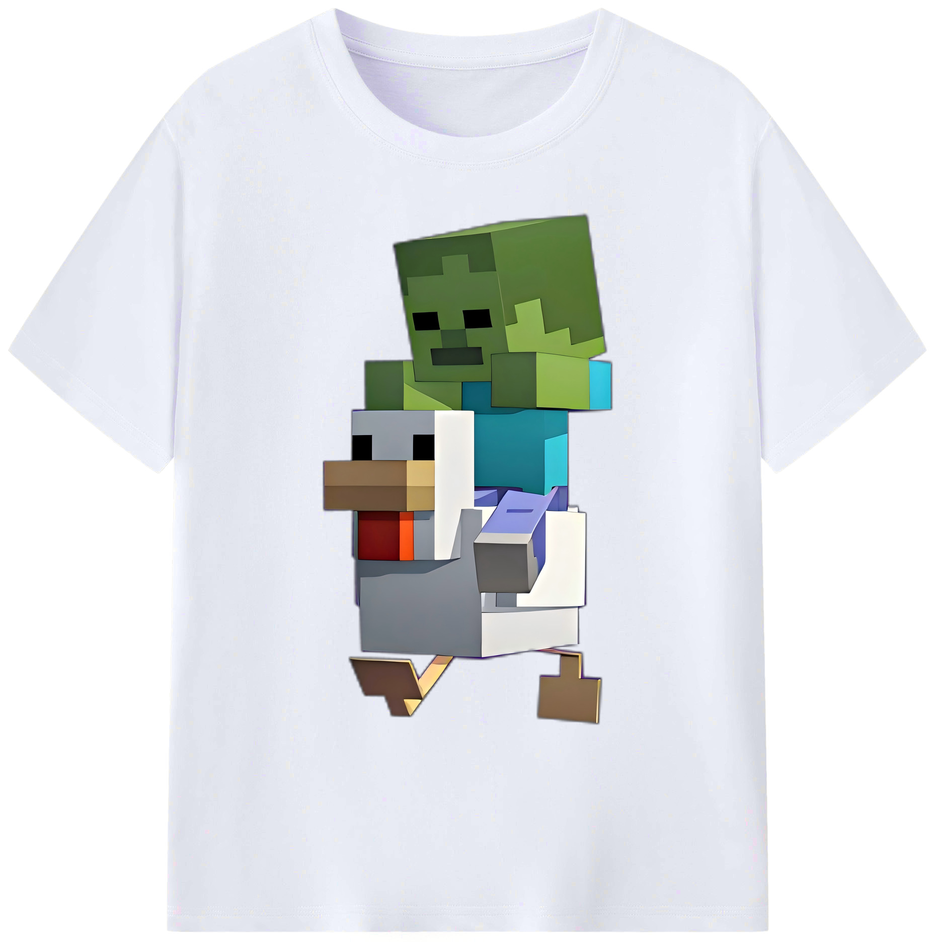 （画像用） マインクラフト ブロックの世界 Minecraft MC Block world 綿100％ メンズ半袖Tシャツ｜肌触りやわらか＆通気性