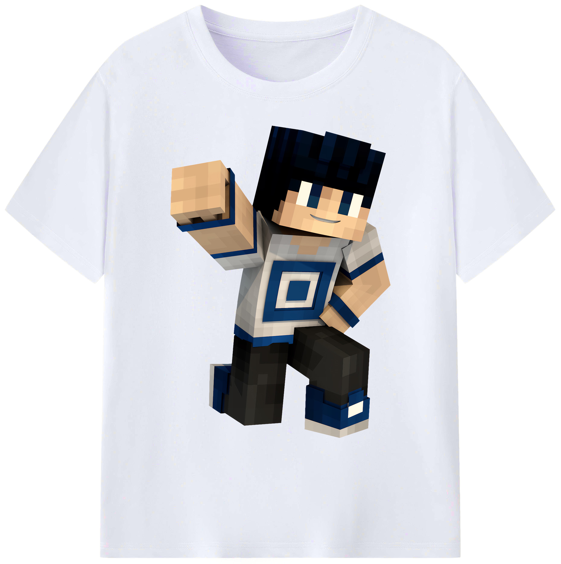 （画像用） マインクラフト ブロックの世界 Minecraft MC Block world 綿100％ メンズ半袖Tシャツ｜肌触りやわらか＆通気性