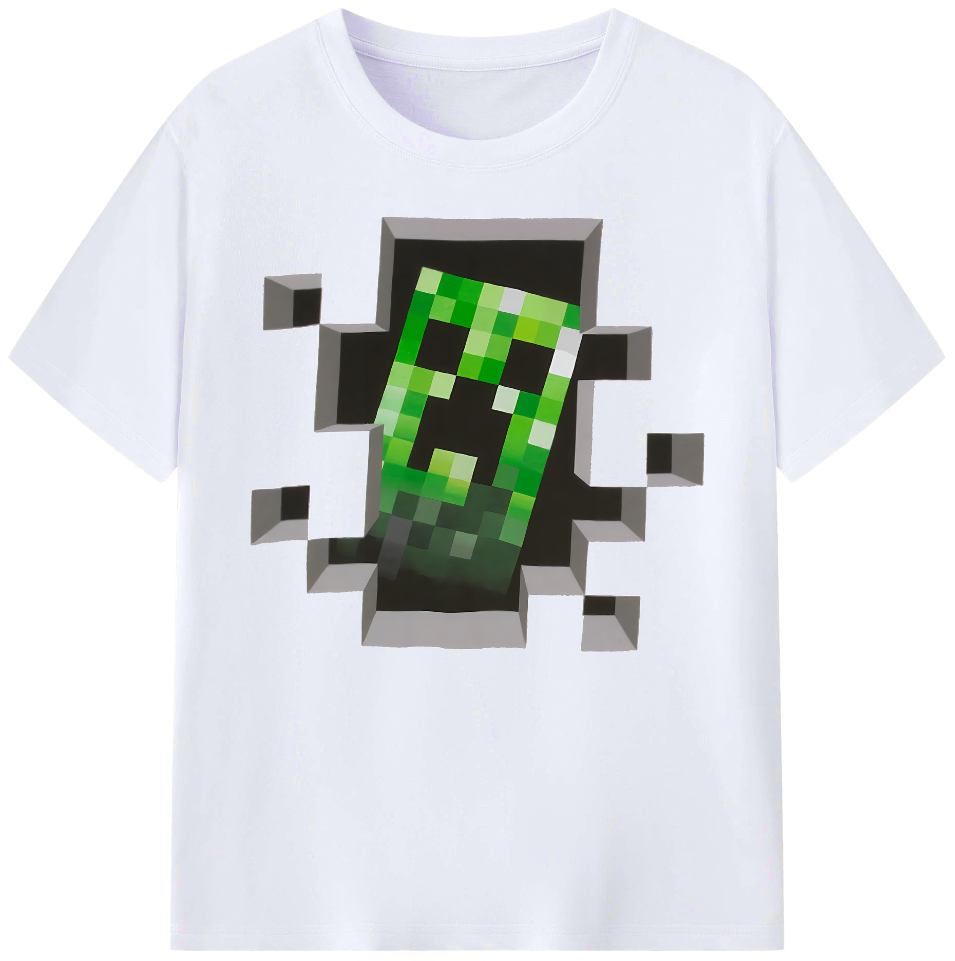 （画像用） マインクラフト ブロックの世界 Minecraft MC Block world 綿100％ メンズ半袖Tシャツ｜肌触りやわらか＆通気性