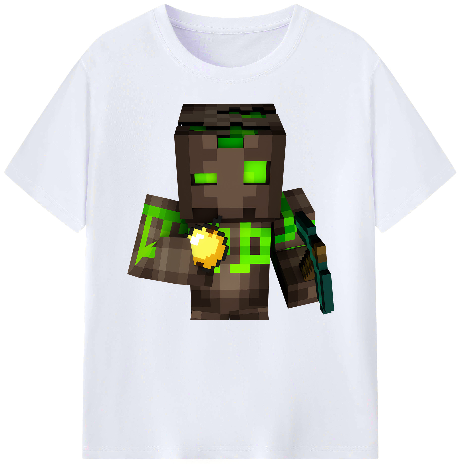 （画像用） マインクラフト ブロックの世界 Minecraft MC Block world 綿100％ メンズ半袖Tシャツ｜肌触りやわらか＆通気性