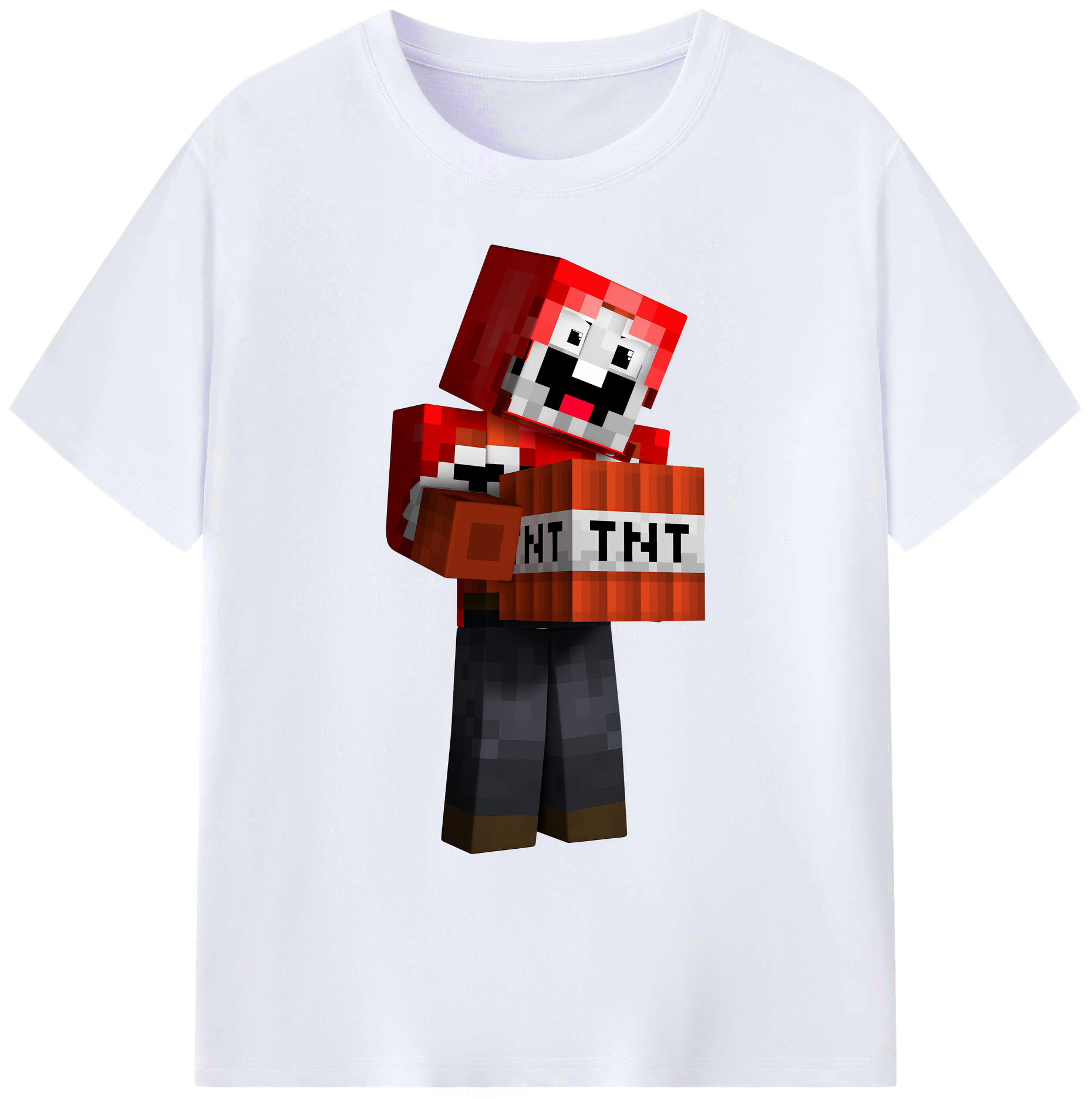 （画像用） マインクラフト ブロックの世界 Minecraft MC Block world 綿100％ メンズ半袖Tシャツ｜肌触りやわらか＆通気性