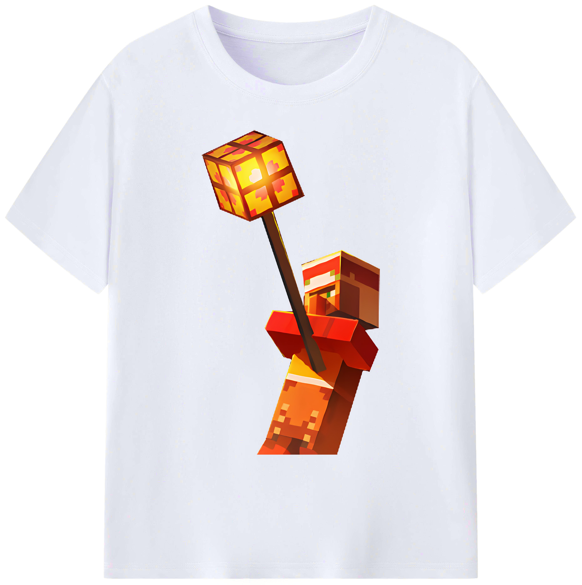 （画像用） マインクラフト ブロックの世界 Minecraft MC Block world 綿100％ メンズ半袖Tシャツ｜肌触りやわらか＆通気性