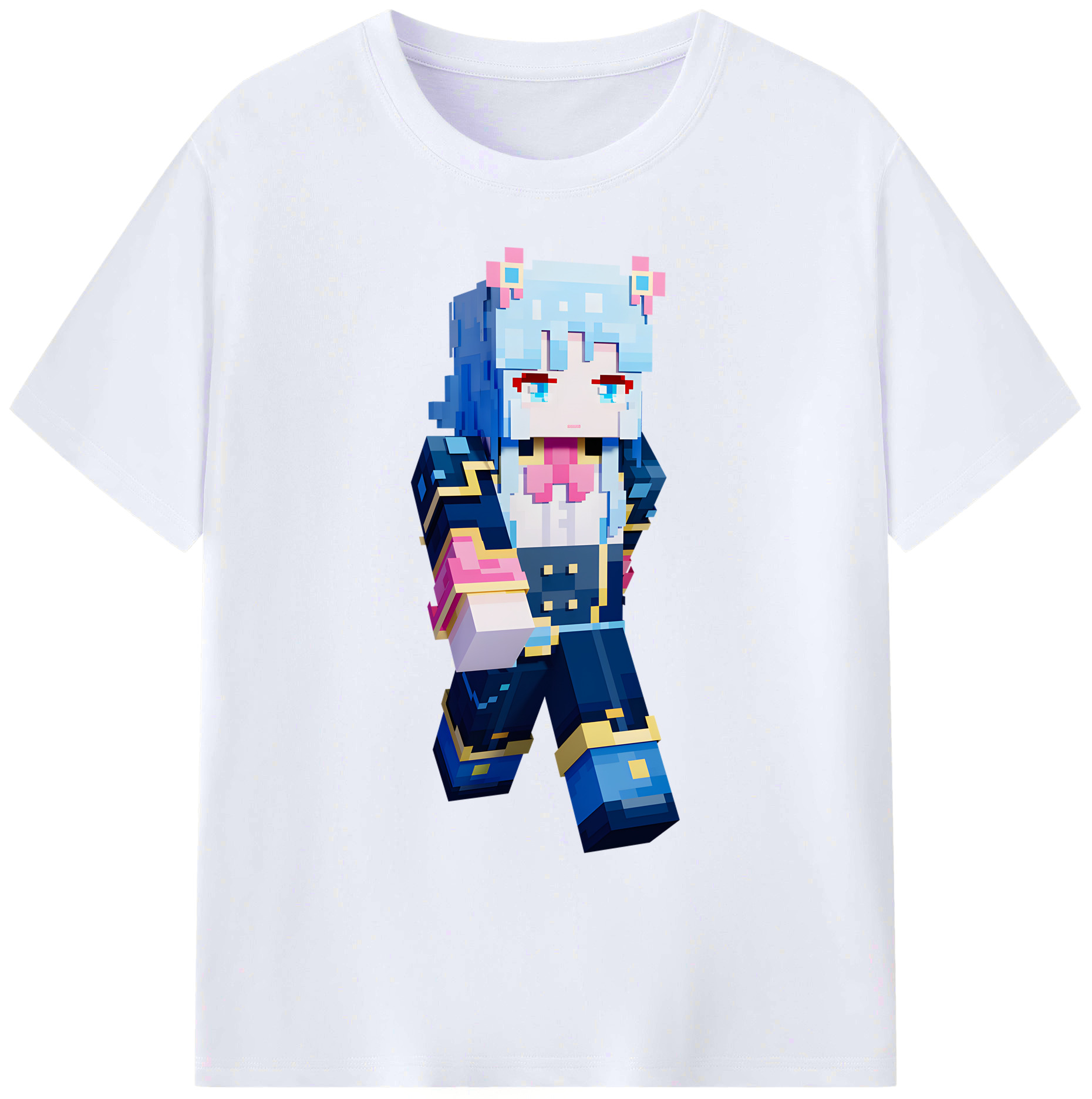 （画像用） マインクラフト ブロックの世界 Minecraft MC Block world 綿100％ メンズ半袖Tシャツ｜肌触りやわらか＆通気性