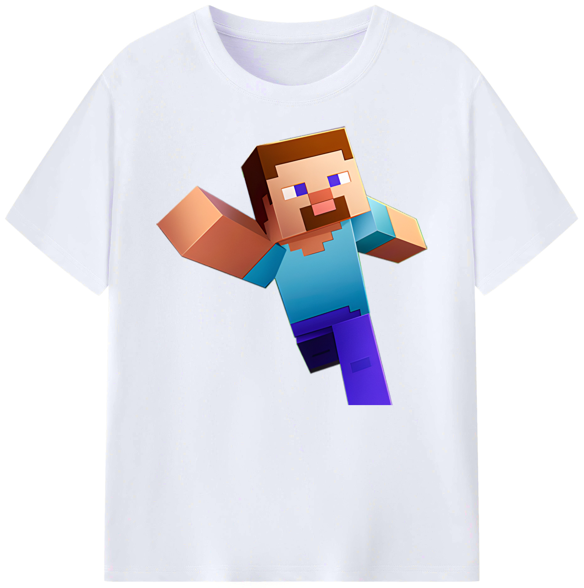 （画像用） マインクラフト ブロックの世界 Minecraft MC Block world 綿100％ メンズ半袖Tシャツ｜肌触りやわらか＆通気性