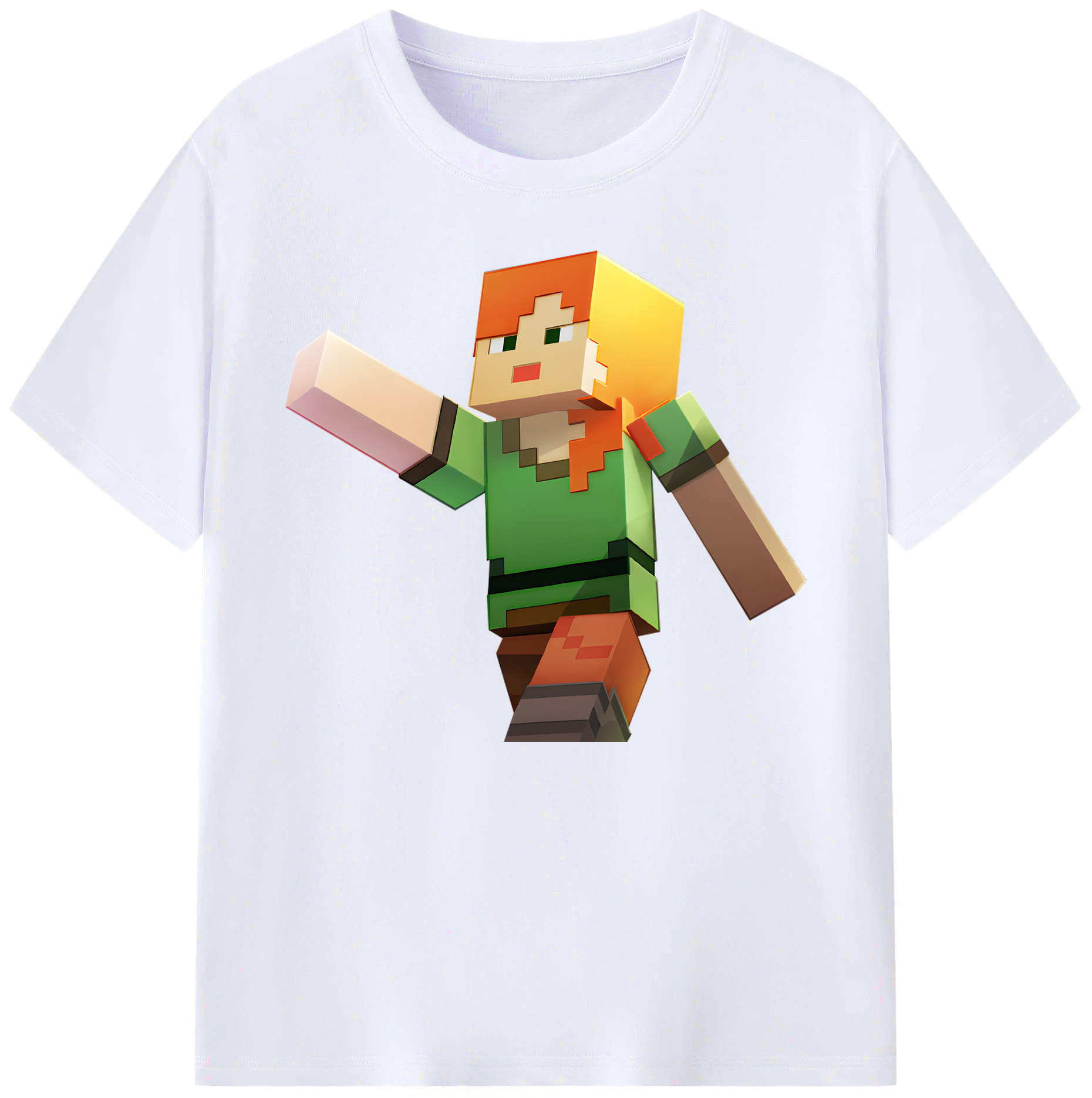 （画像用） マインクラフト ブロックの世界 Minecraft MC Block world 綿100％ メンズ半袖Tシャツ｜肌触りやわらか＆通気性