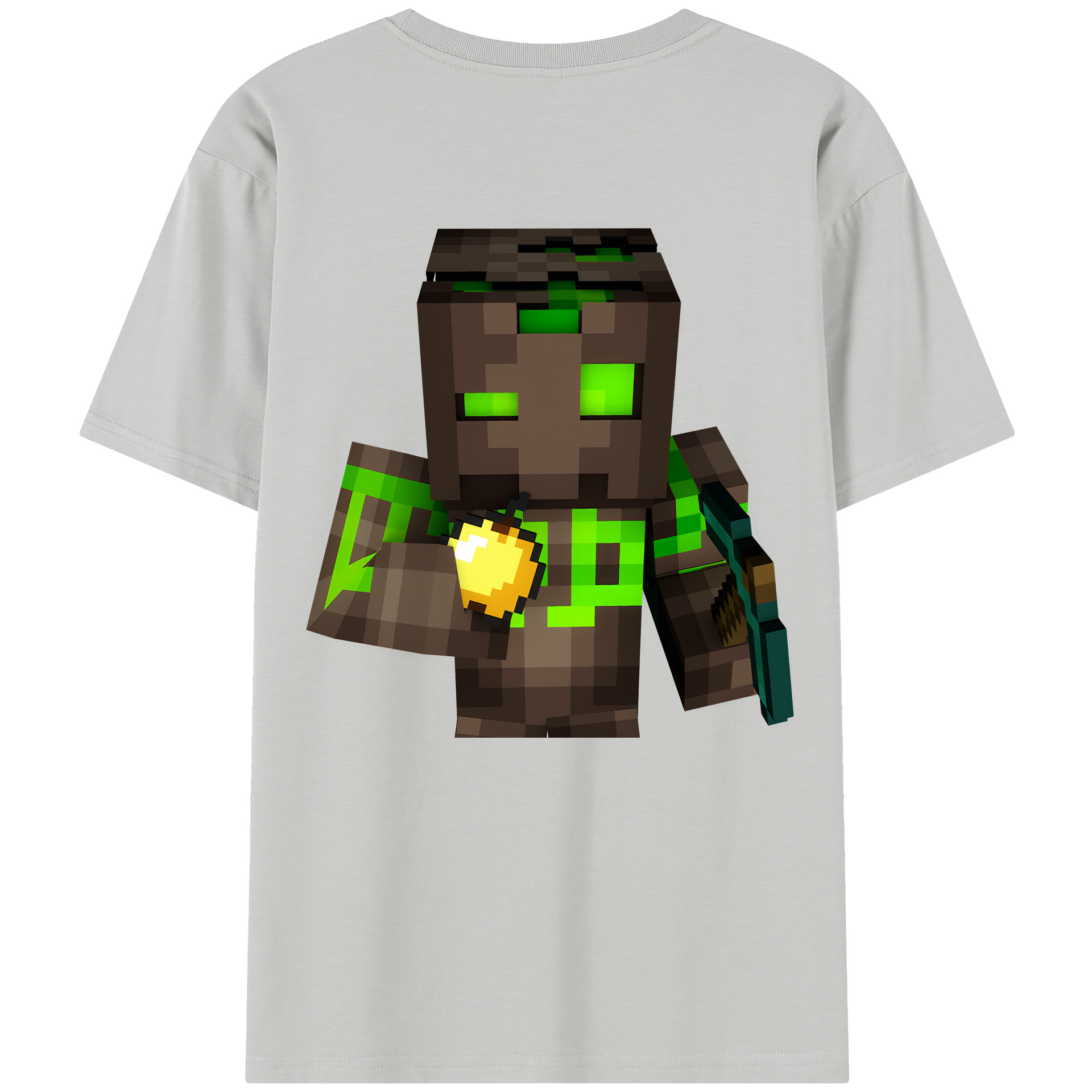 （画像用） マインクラフト ブロックの世界 Minecraft MC Block world レディース半袖Tシャツ(バックプリント)
