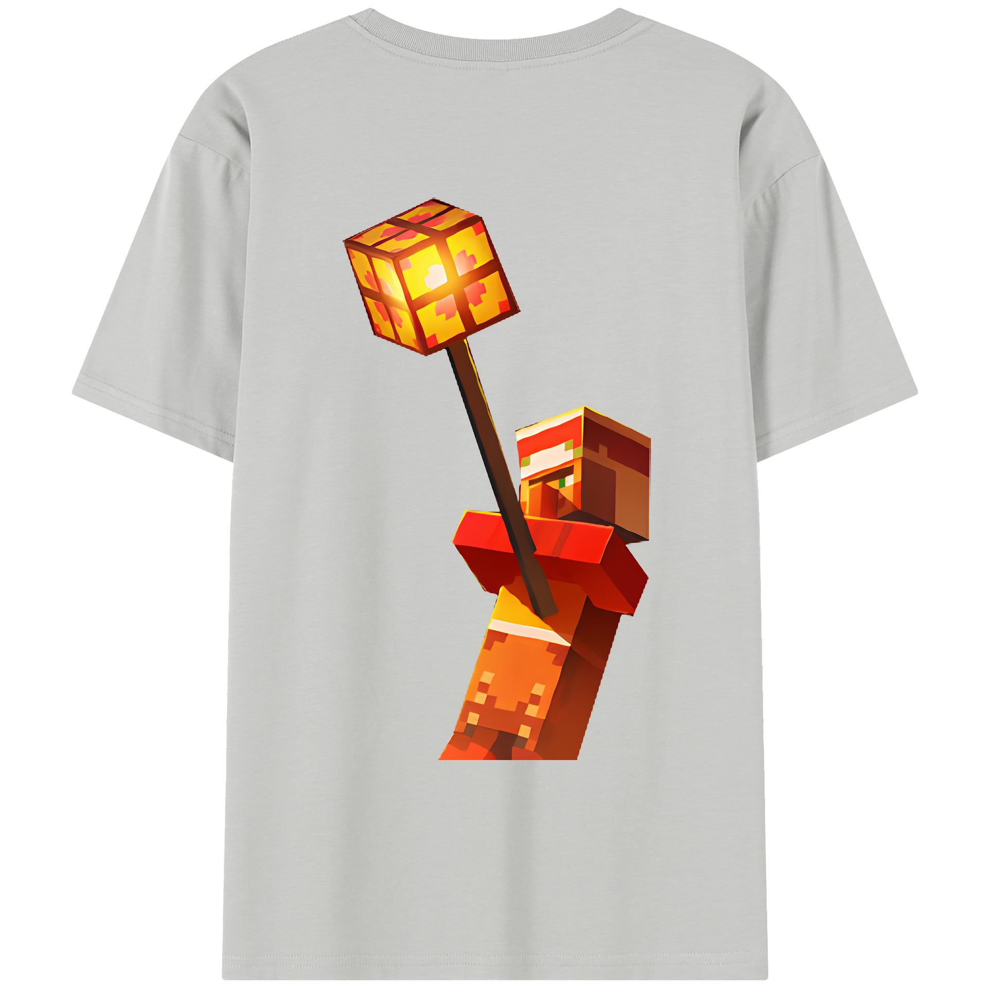 （画像用） マインクラフト ブロックの世界 Minecraft MC Block world レディース半袖Tシャツ(バックプリント)