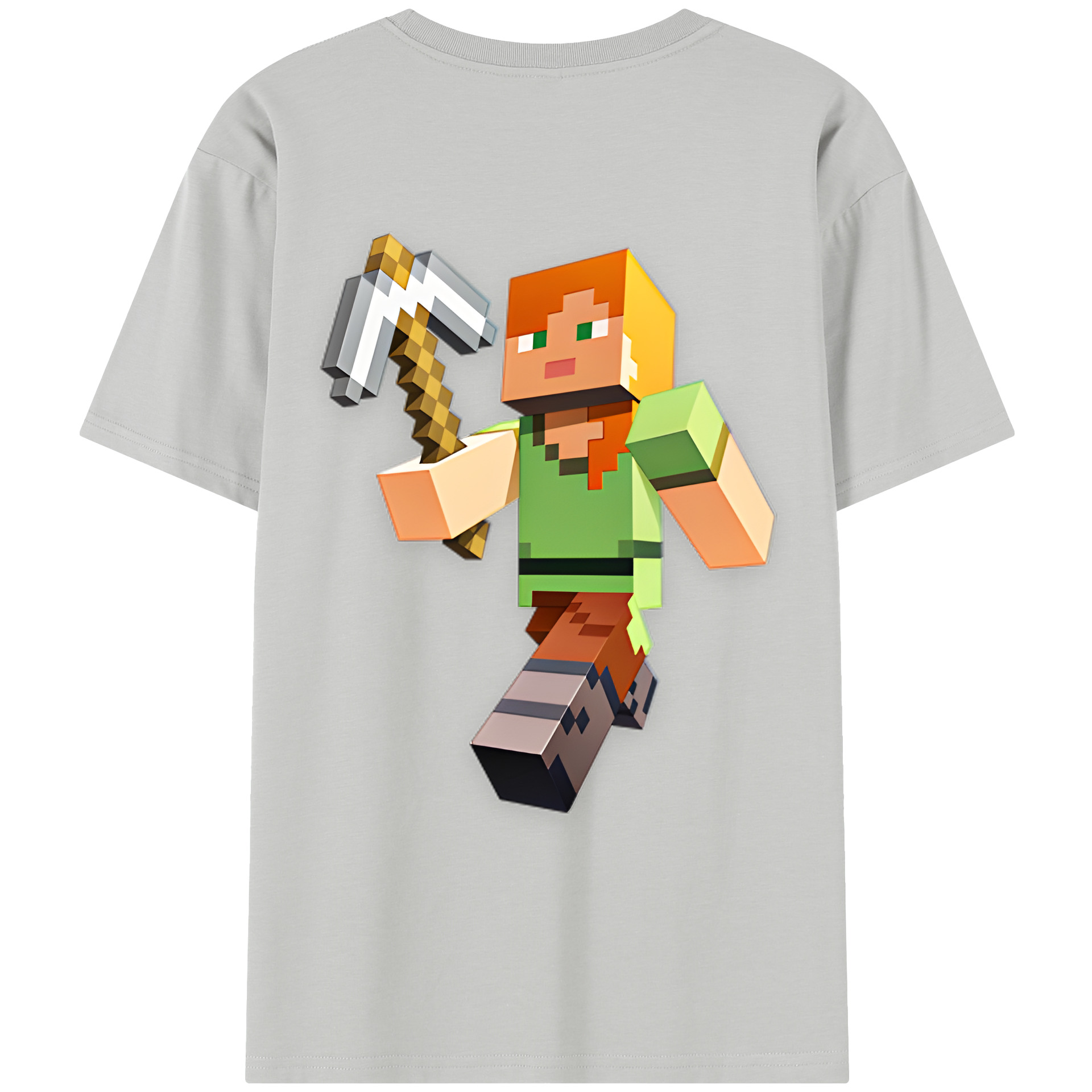 （画像用） マインクラフト ブロックの世界 Minecraft MC Block world レディース半袖Tシャツ(バックプリント)