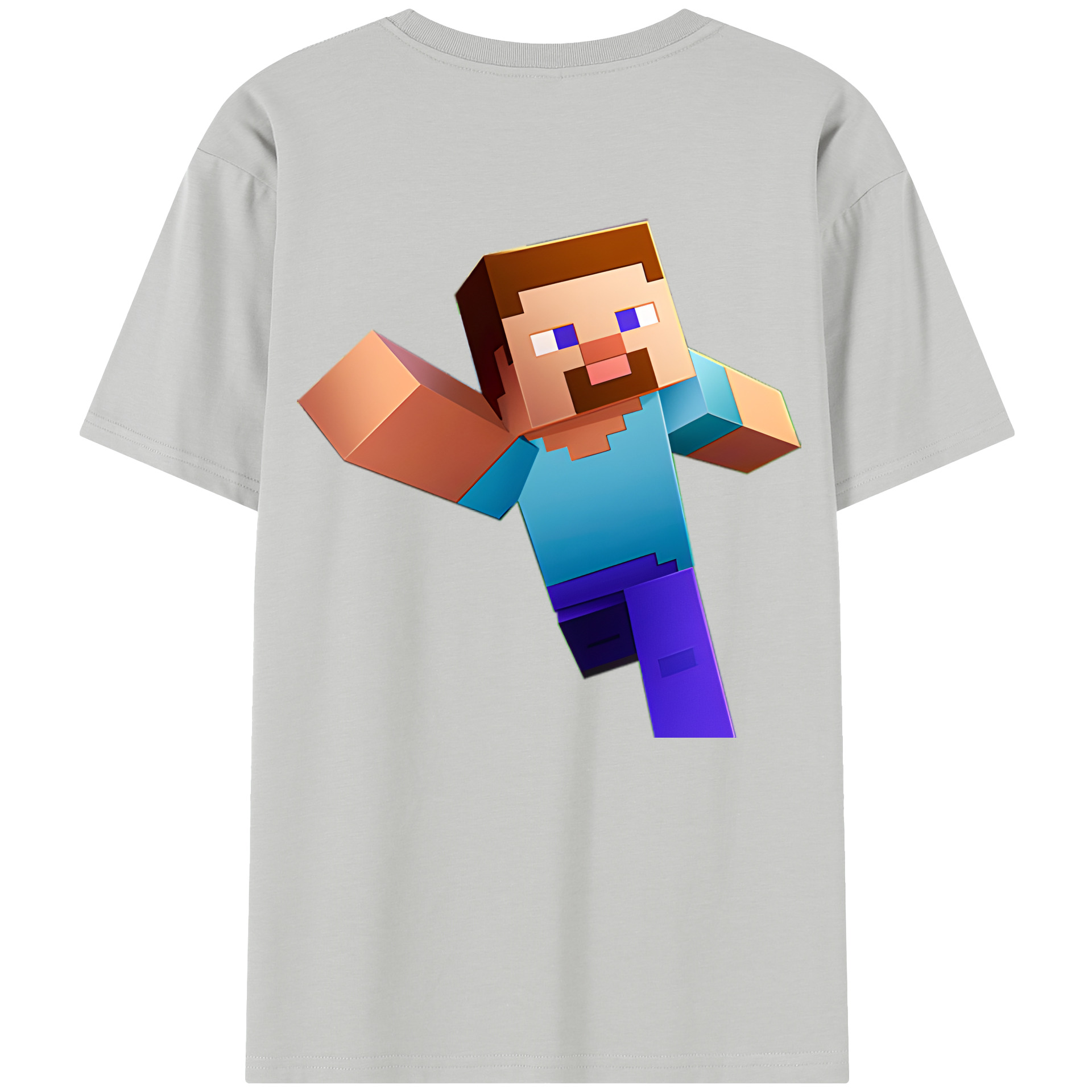 （画像用） マインクラフト ブロックの世界 Minecraft MC Block world レディース半袖Tシャツ(バックプリント)