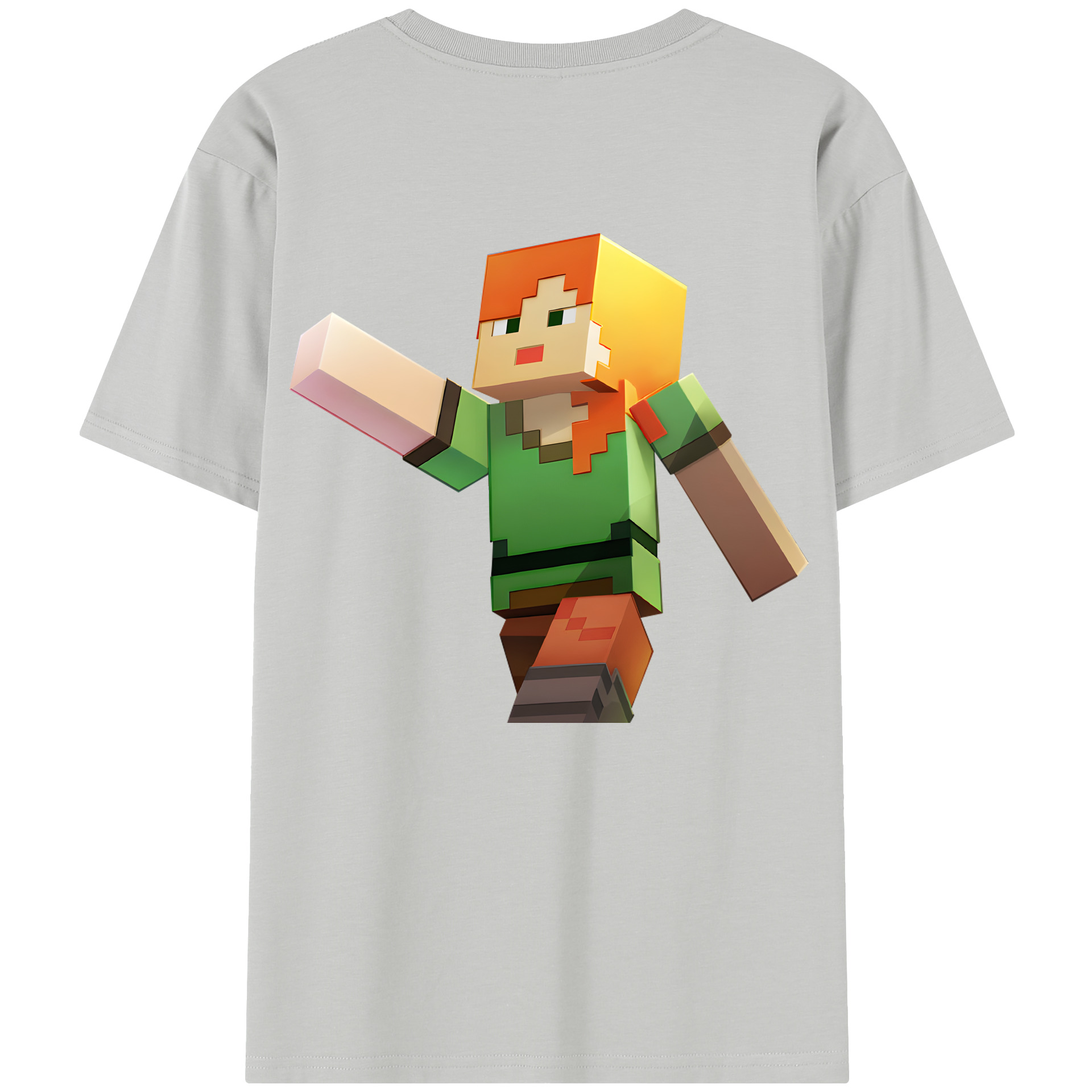 （画像用） マインクラフト ブロックの世界 Minecraft MC Block world レディース半袖Tシャツ(バックプリント)