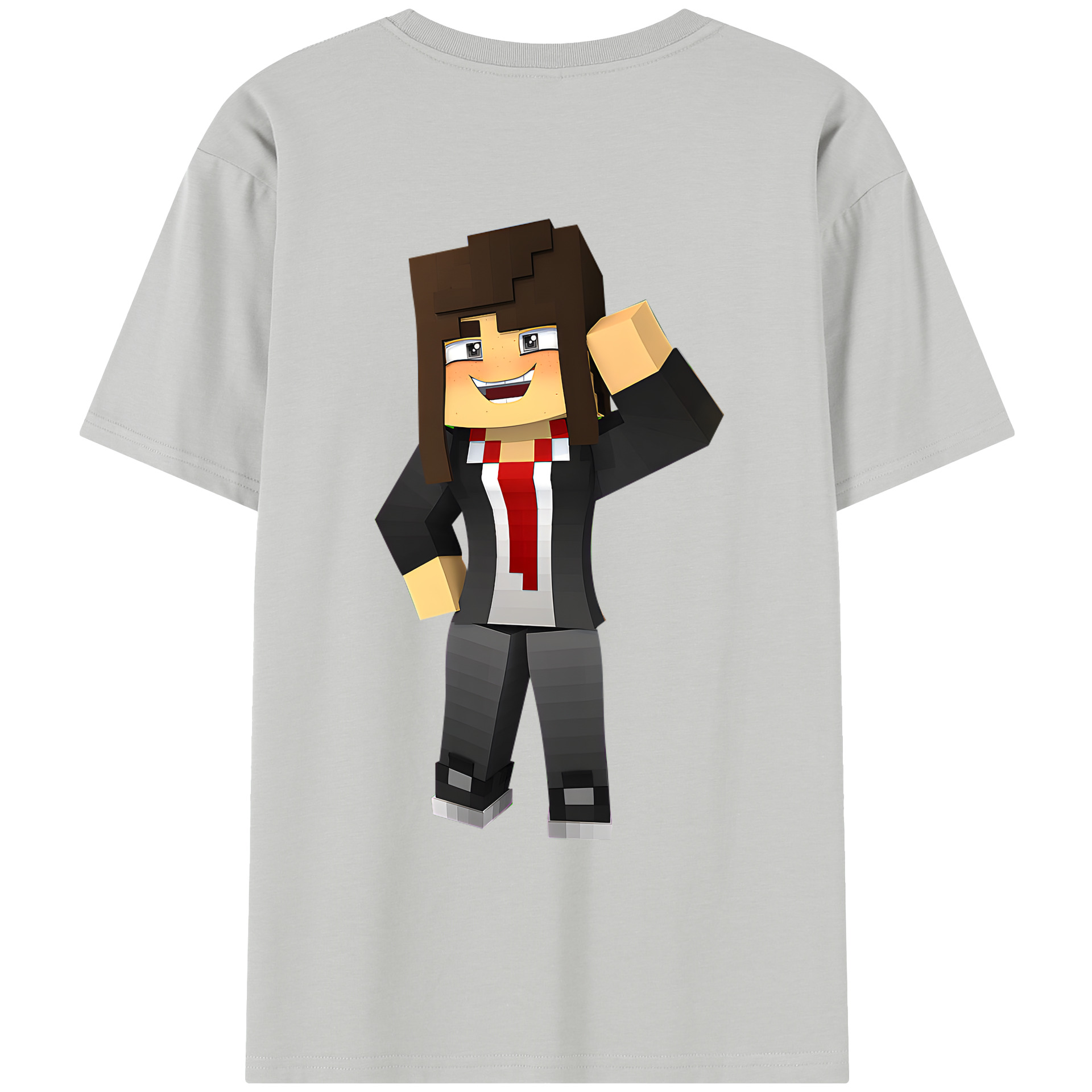 （画像用） マインクラフト ブロックの世界 Minecraft MC Block world レディース半袖Tシャツ(バックプリント)