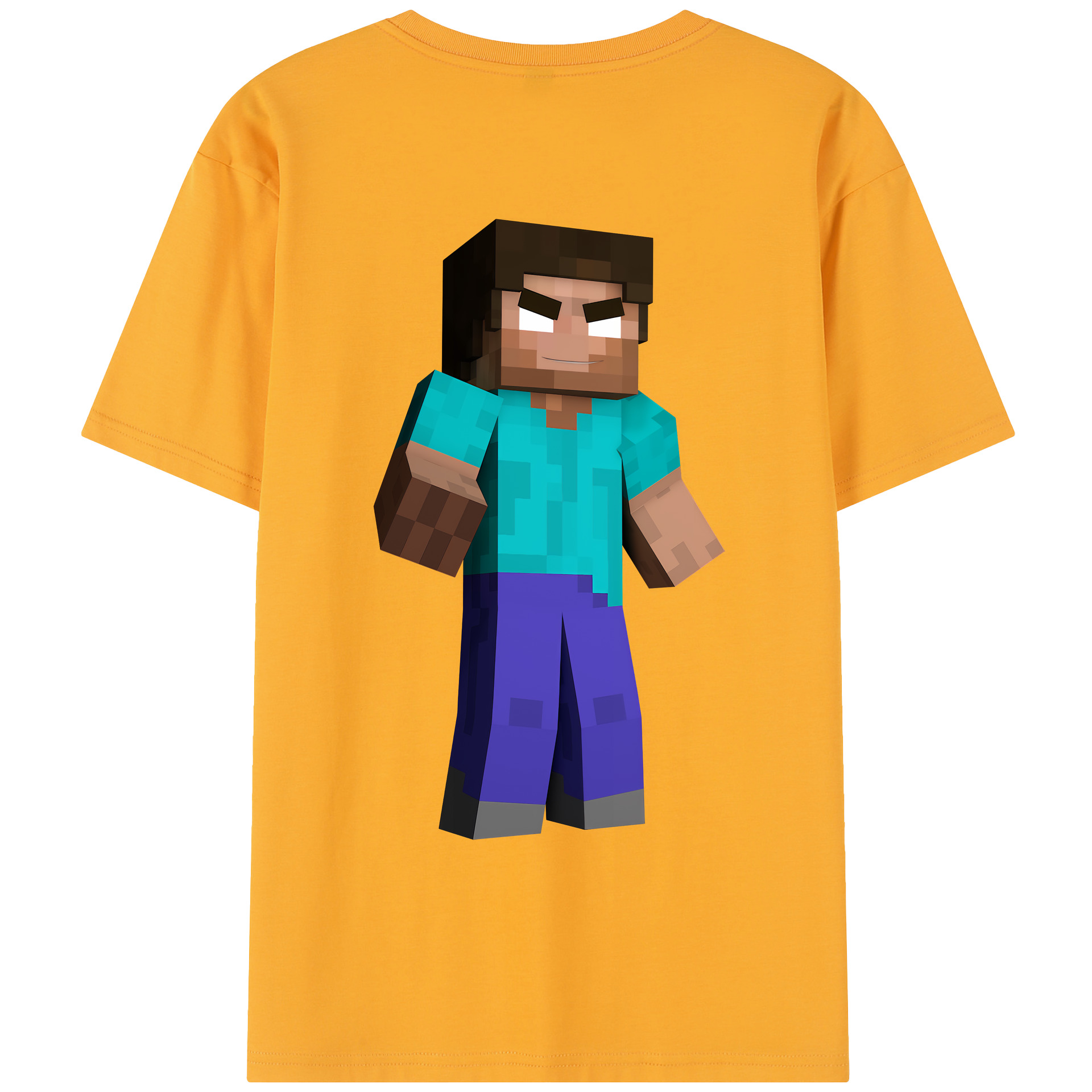 （画像用） マインクラフト ブロックの世界 Minecraft MC Block world レディース半袖Tシャツ(バックプリント)
