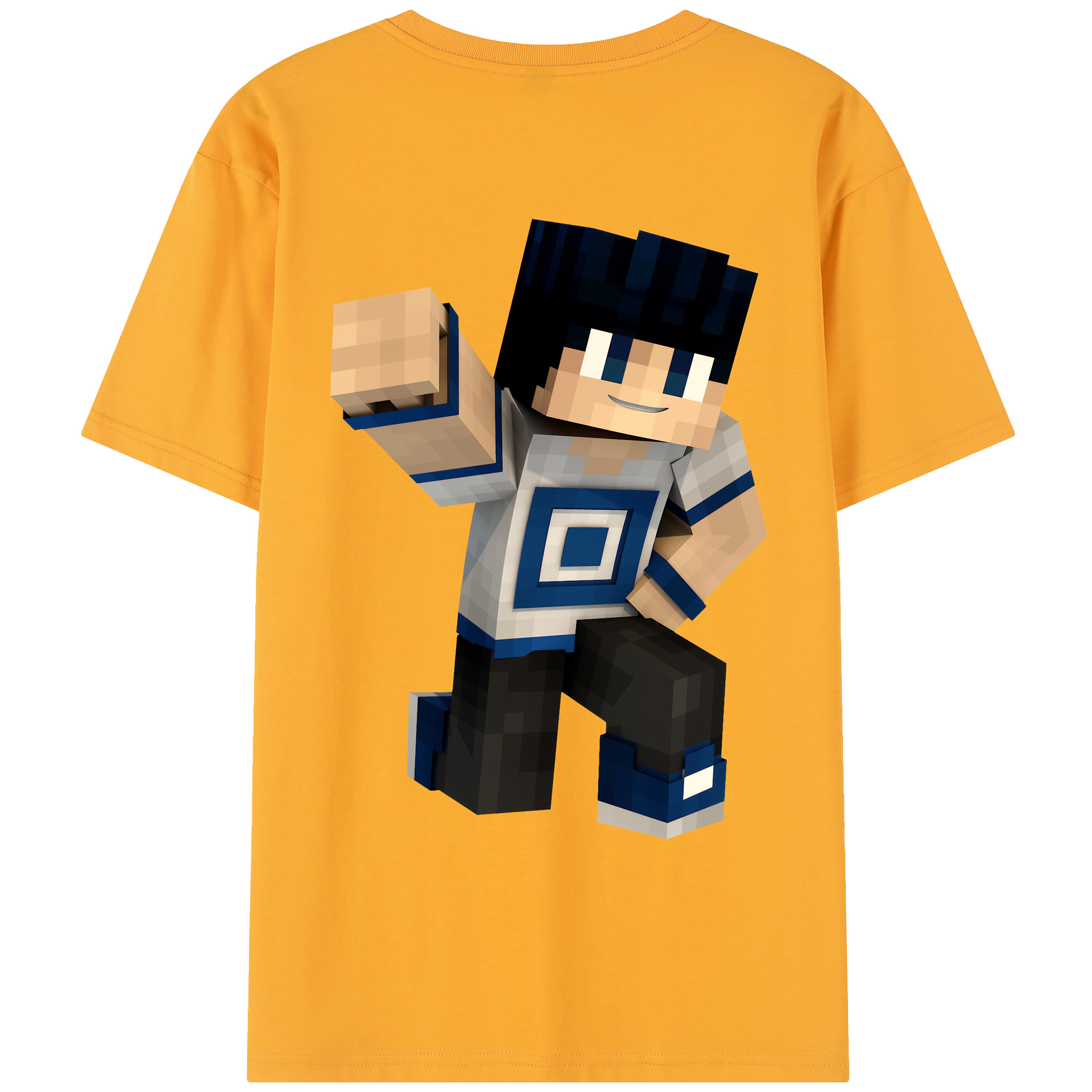 （画像用） マインクラフト ブロックの世界 Minecraft MC Block world レディース半袖Tシャツ(バックプリント)