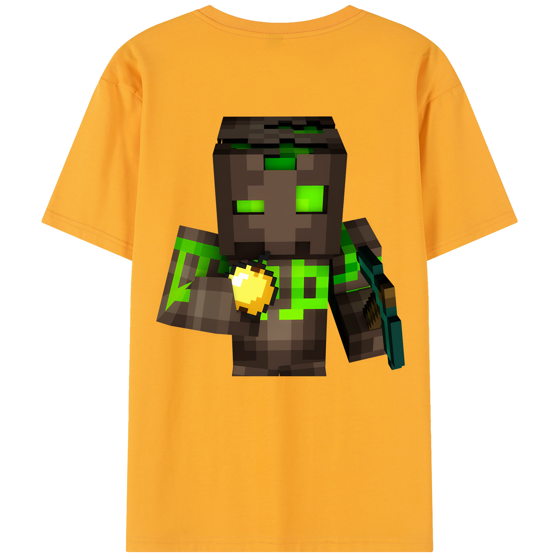 （画像用） マインクラフト ブロックの世界 Minecraft MC Block world レディース半袖Tシャツ(バックプリント)