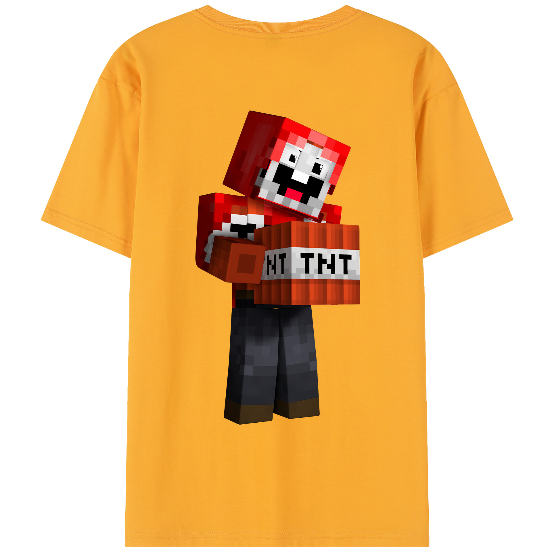 （画像用） マインクラフト ブロックの世界 Minecraft MC Block world レディース半袖Tシャツ(バックプリント)