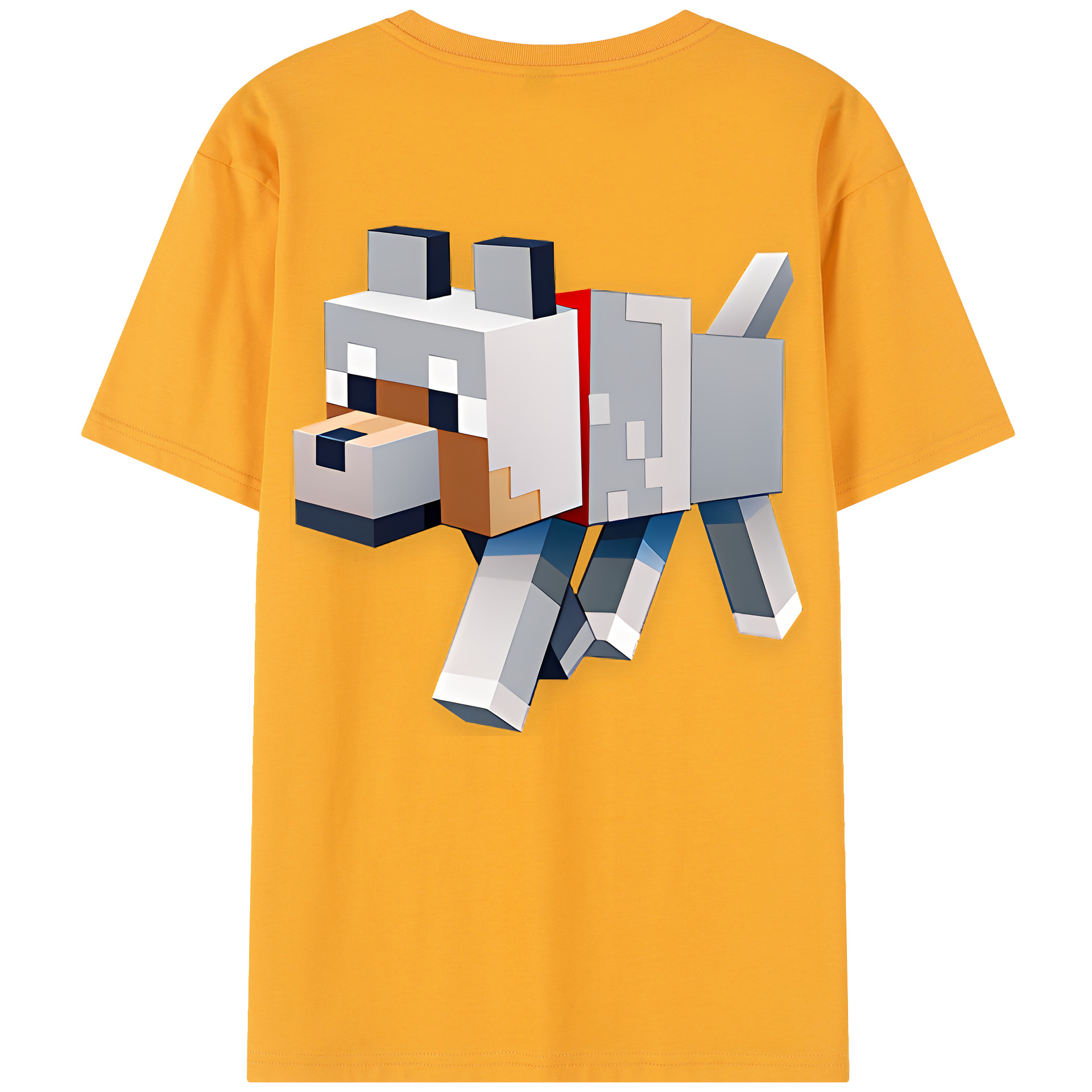 （画像用） マインクラフト ブロックの世界 Minecraft MC Block world レディース半袖Tシャツ(バックプリント)