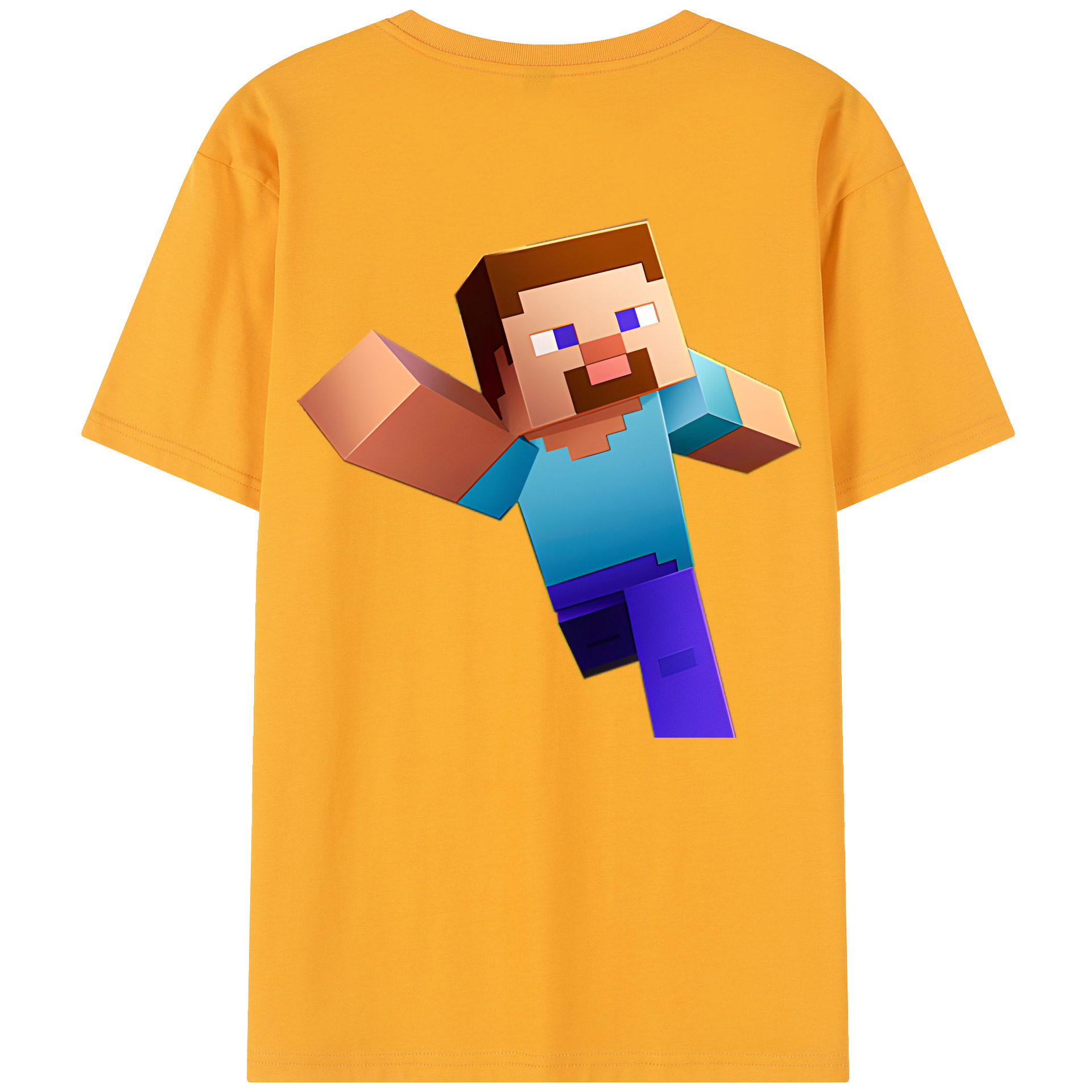 （画像用） マインクラフト ブロックの世界 Minecraft MC Block world レディース半袖Tシャツ(バックプリント)