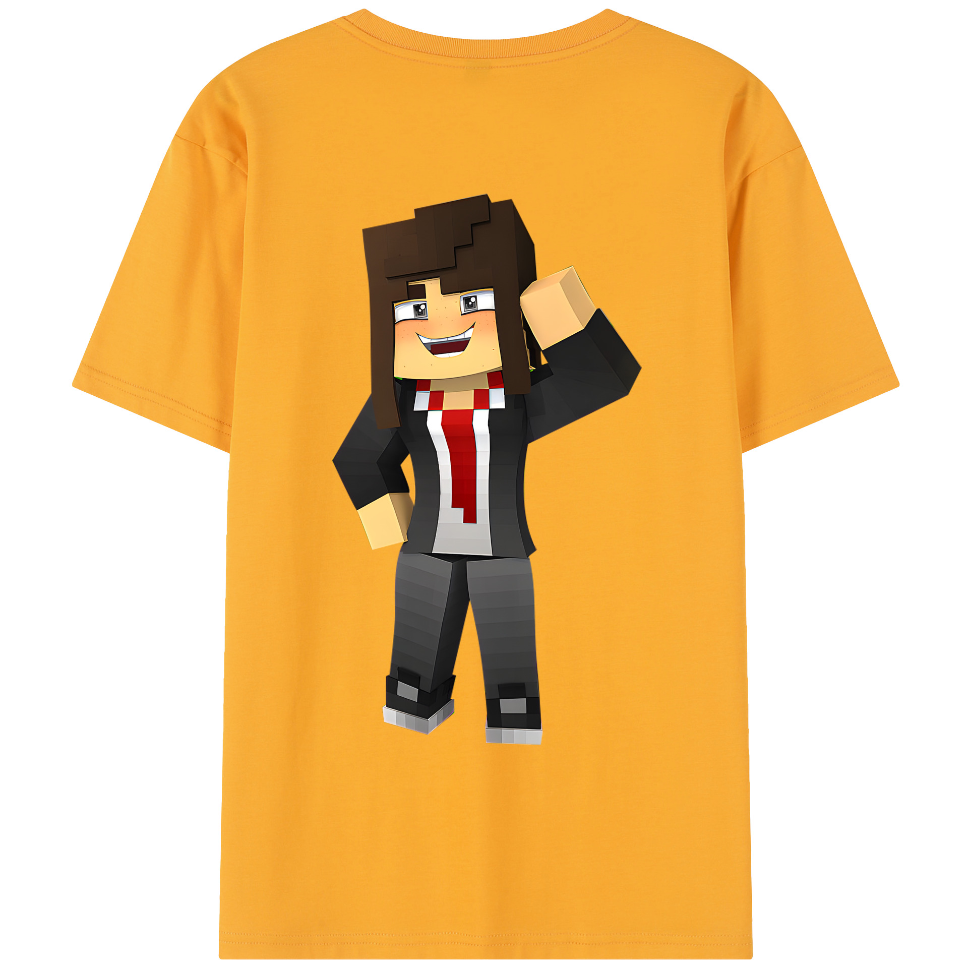 （画像用） マインクラフト ブロックの世界 Minecraft MC Block world レディース半袖Tシャツ(バックプリント)