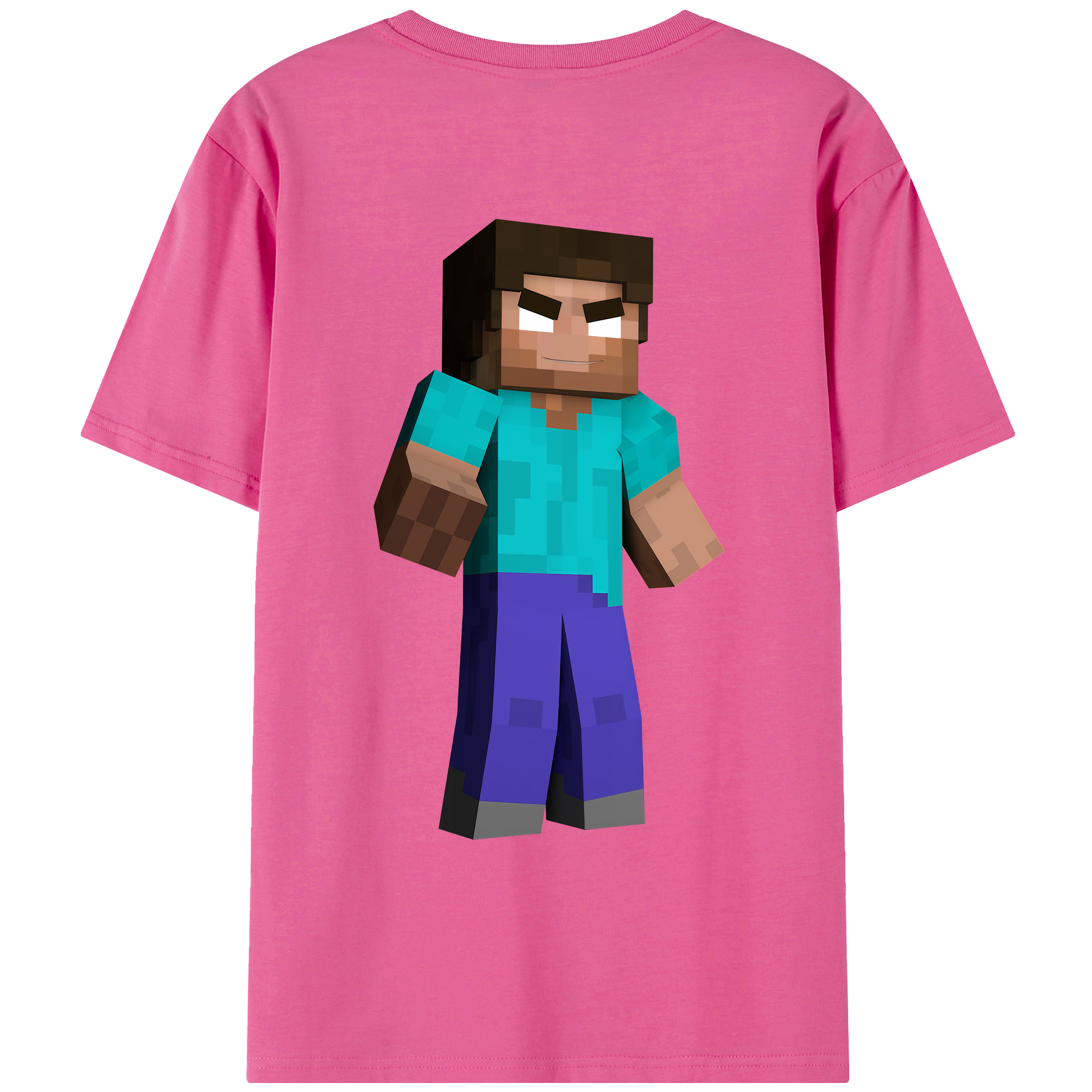 （画像用） マインクラフト ブロックの世界 Minecraft MC Block world レディース半袖Tシャツ(バックプリント)
