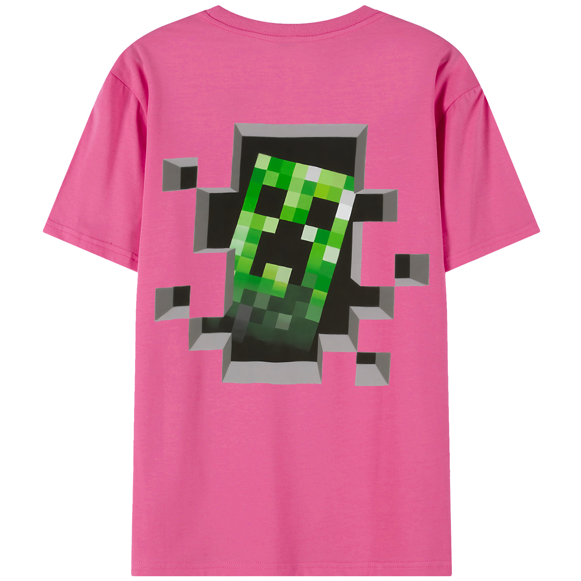 （画像用） マインクラフト ブロックの世界 Minecraft MC Block world レディース半袖Tシャツ(バックプリント)