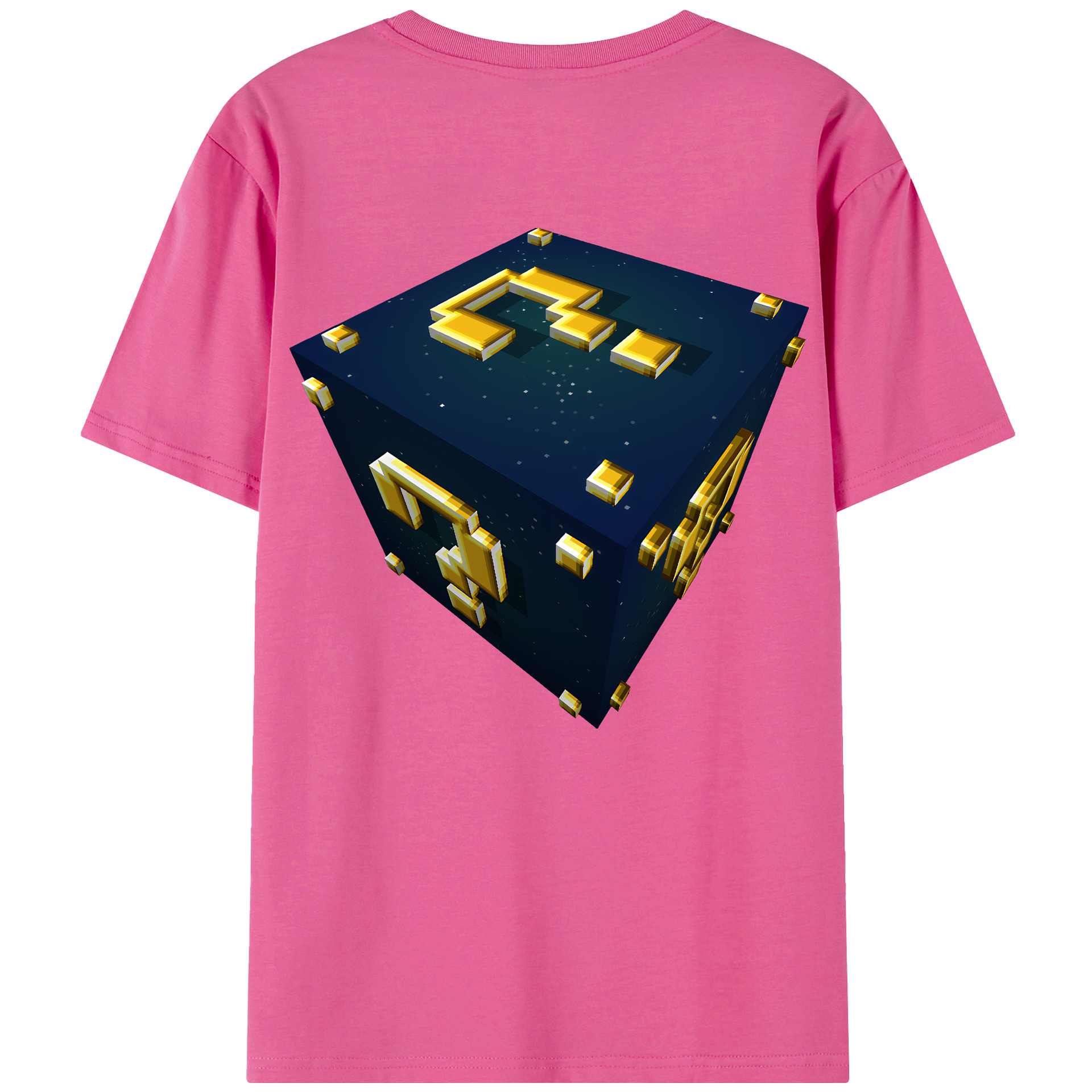 （画像用） マインクラフト ブロックの世界 Minecraft MC Block world レディース半袖Tシャツ(バックプリント)