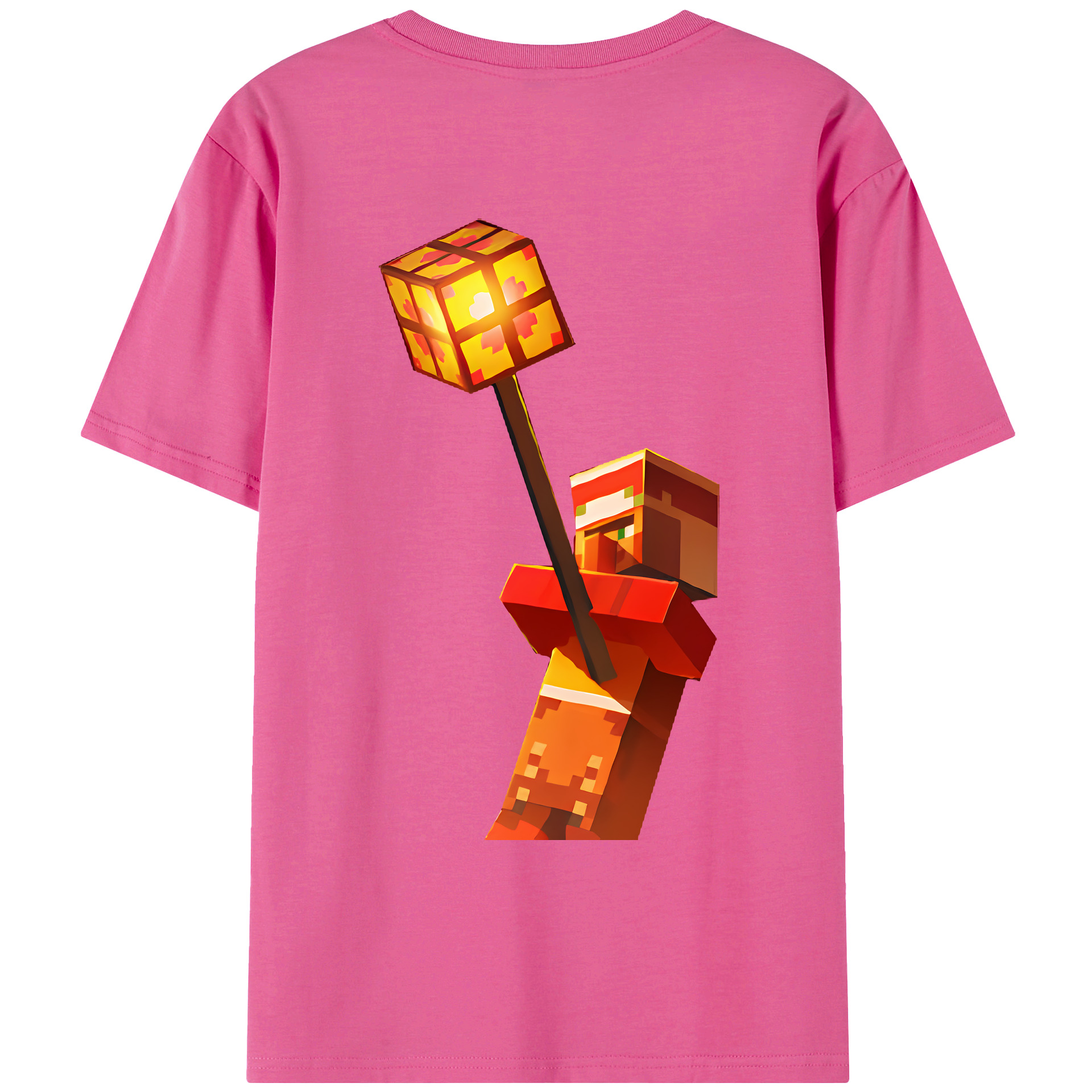 （画像用） マインクラフト ブロックの世界 Minecraft MC Block world レディース半袖Tシャツ(バックプリント)