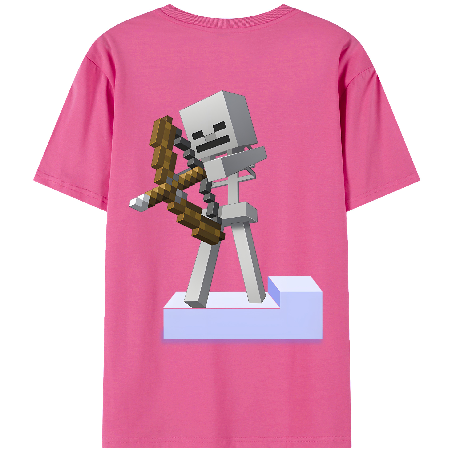 （画像用） マインクラフト ブロックの世界 Minecraft MC Block world レディース半袖Tシャツ(バックプリント)