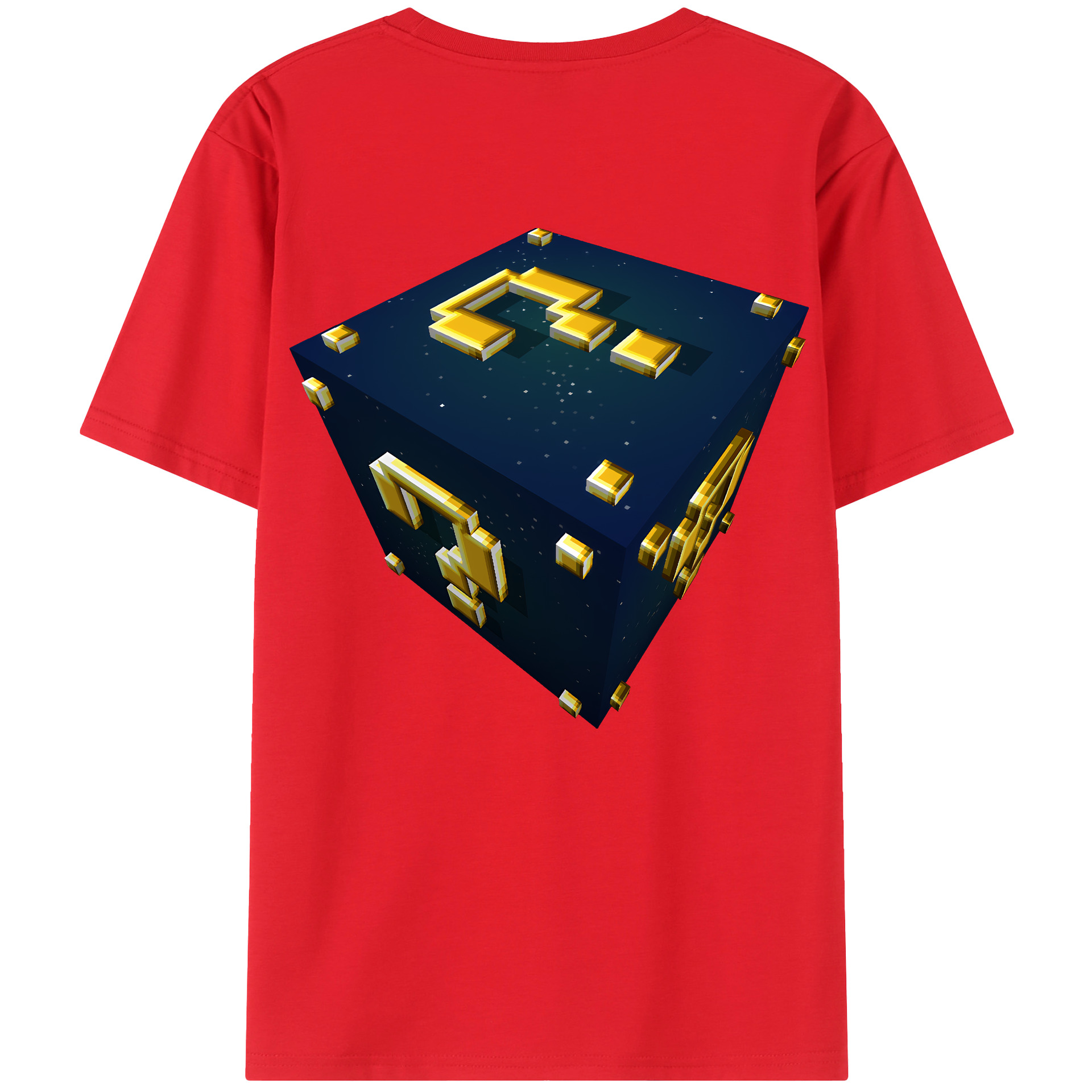 （画像用） マインクラフト ブロックの世界 Minecraft MC Block world レディース半袖Tシャツ(バックプリント)