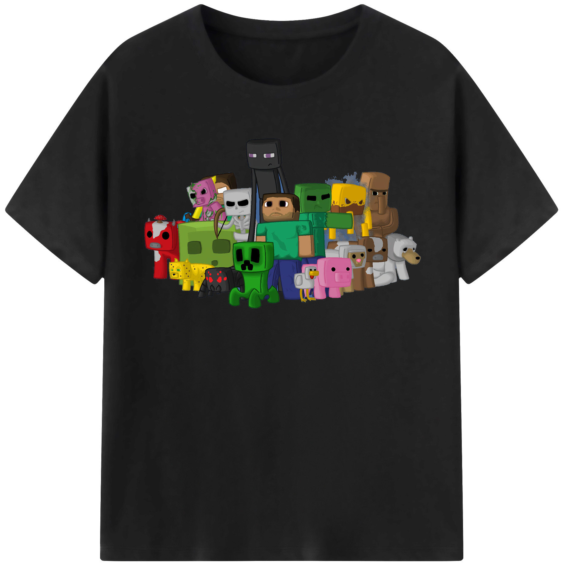 （画像用） マインクラフト ブロックの世界 Minecraft MC Block world レディースカジュアルプリントTシャツ（綿100％）