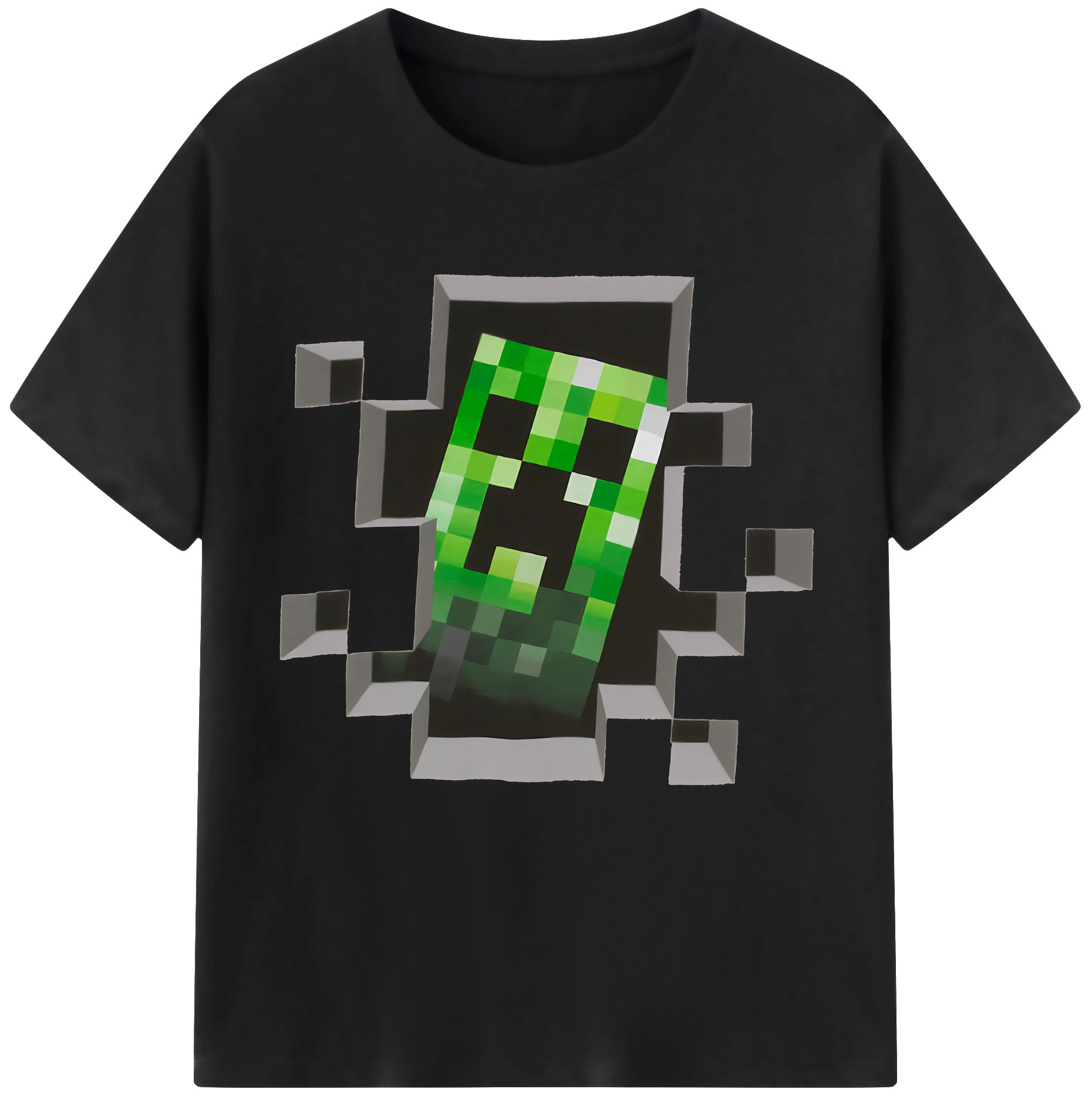 （画像用） マインクラフト ブロックの世界 Minecraft MC Block world レディースカジュアルプリントTシャツ（綿100％）